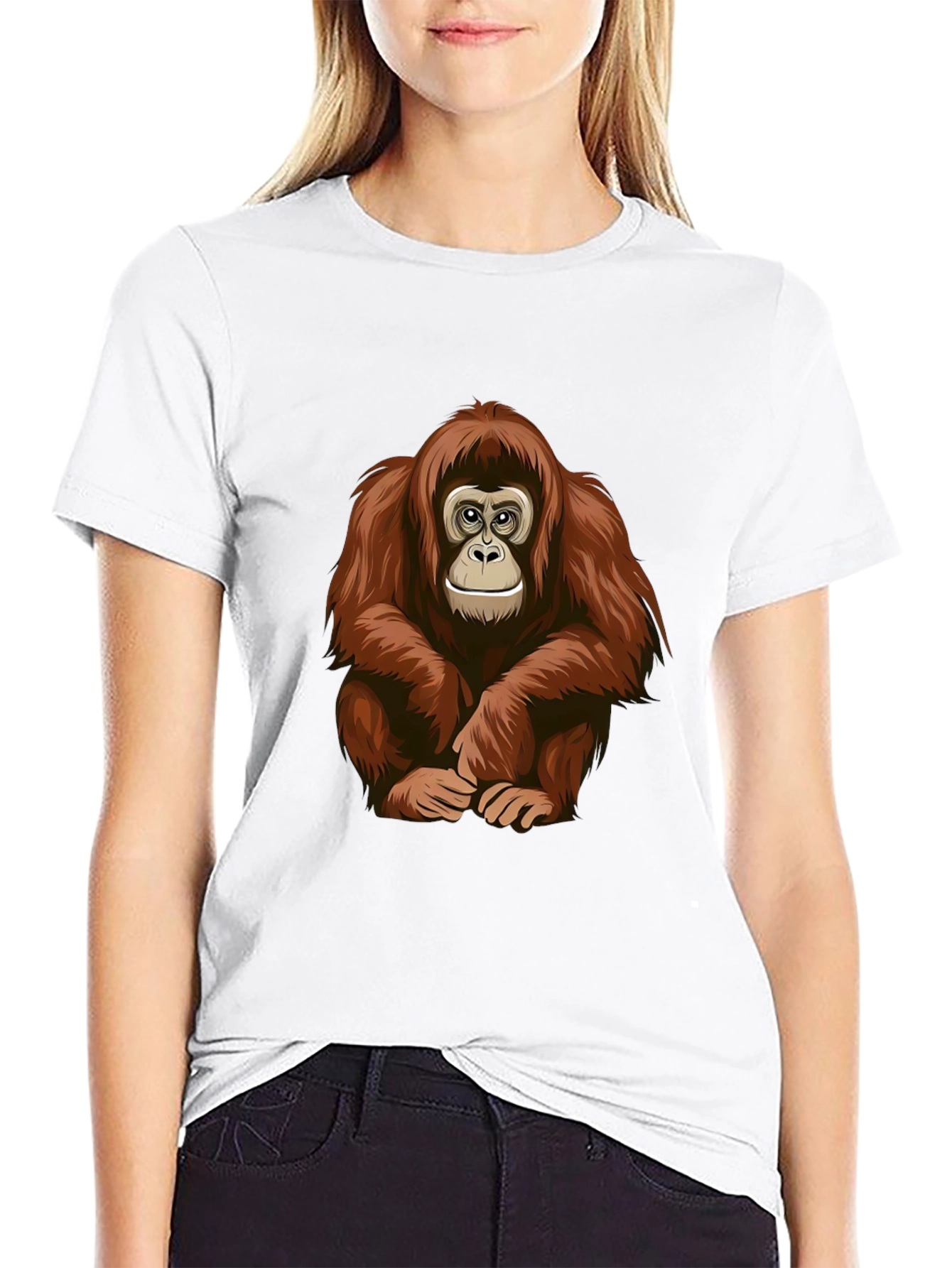 Black Orangutan Graphic T-Shirt - Cool Ape Design Tee view 9