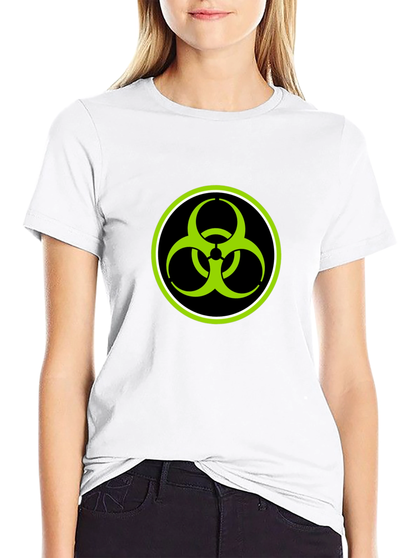 Black Biohazard Symbol Graphic T-Shirt - Black view 9