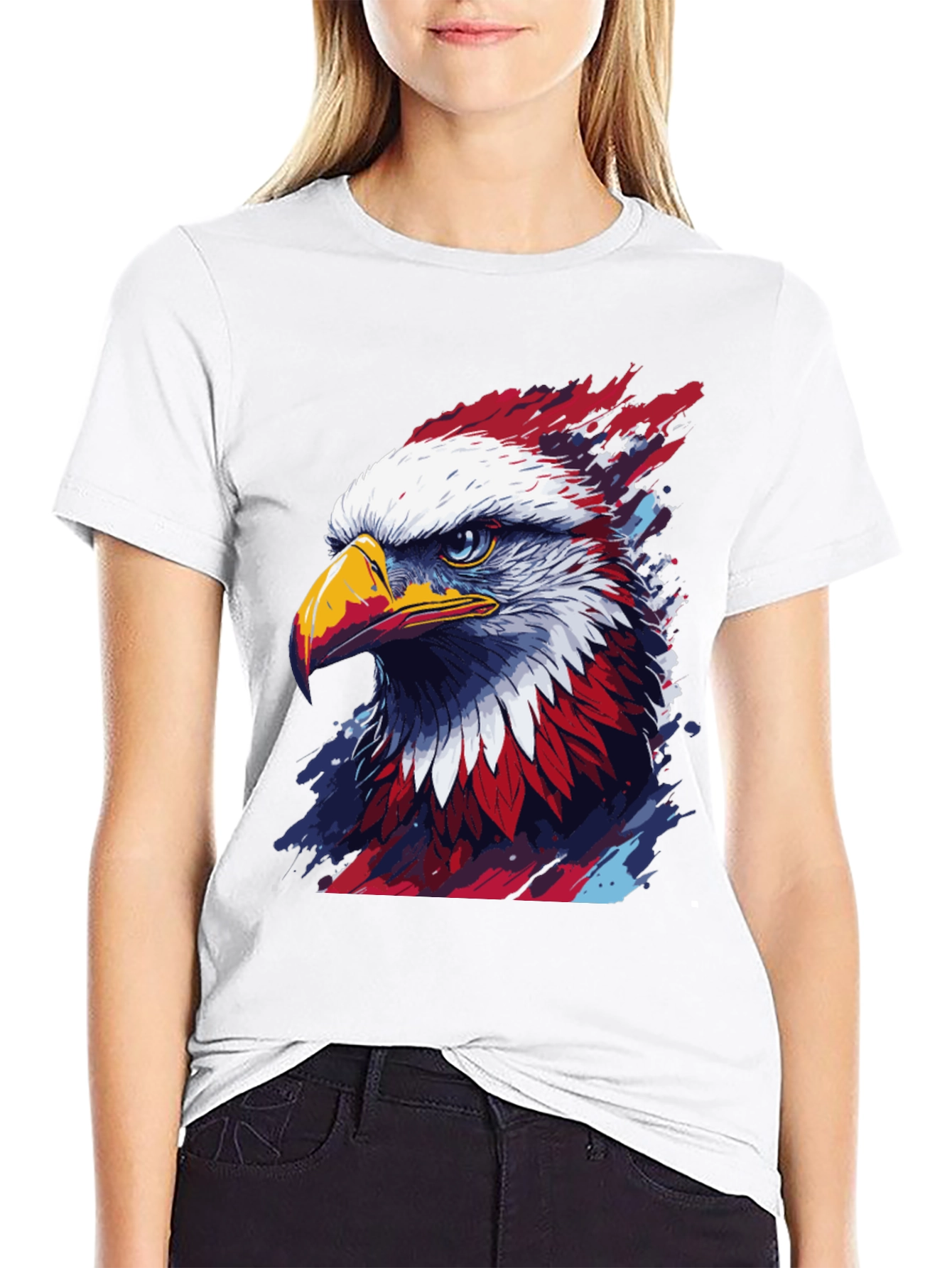 Black Patriotic Eagle Graphic Tee - Men's Black T-Shirt view 9