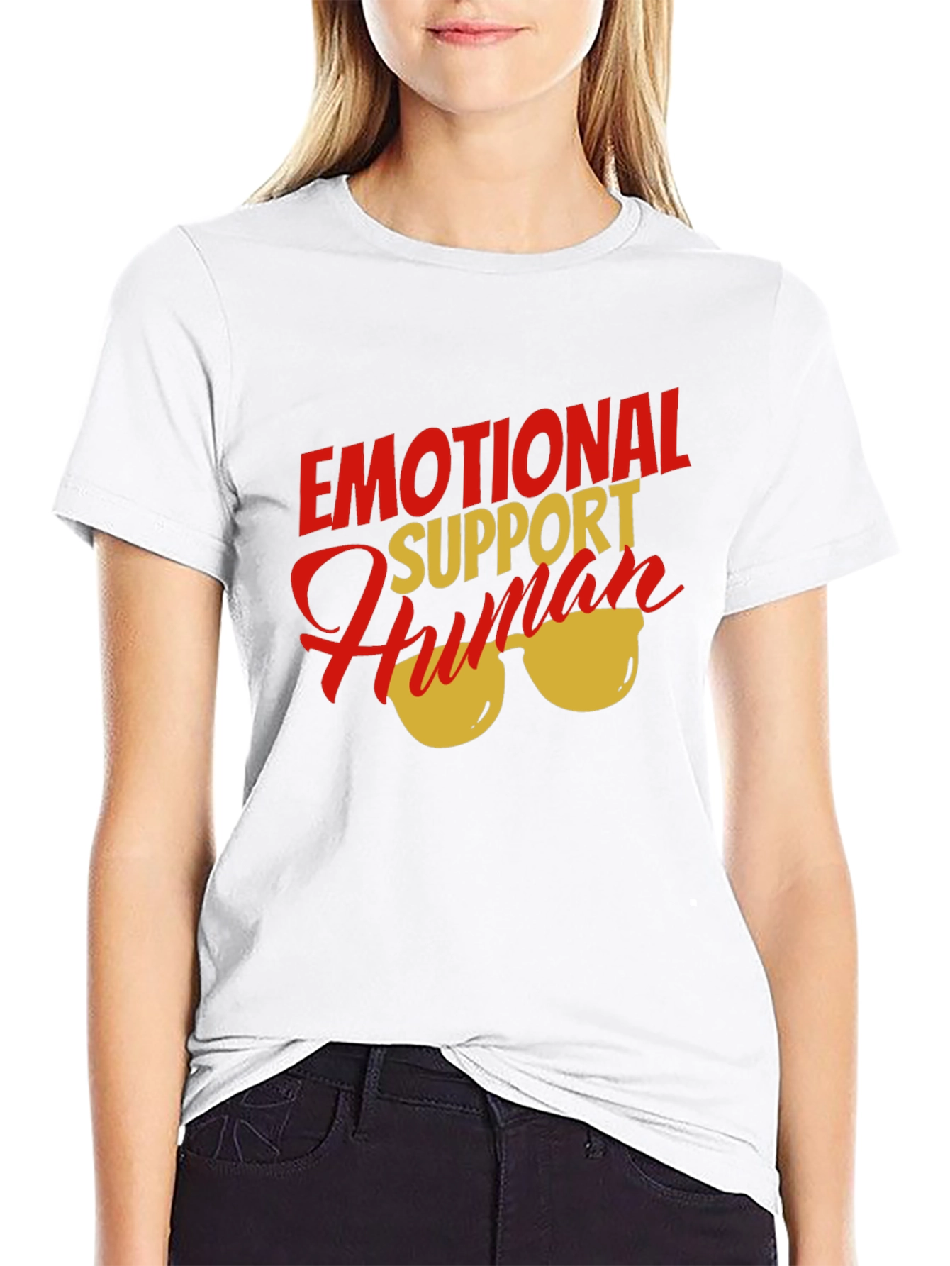 Black Emotional Support Human T-Shirt view 9