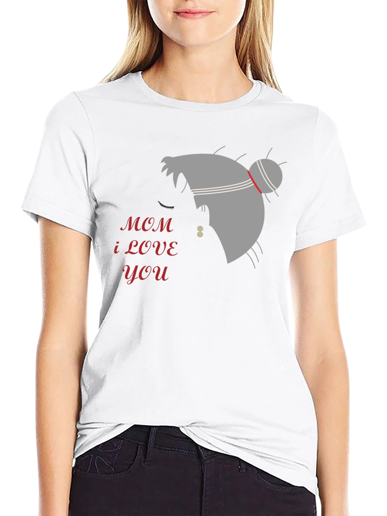 Black Mom I Love You Black Graphic Tee view 9