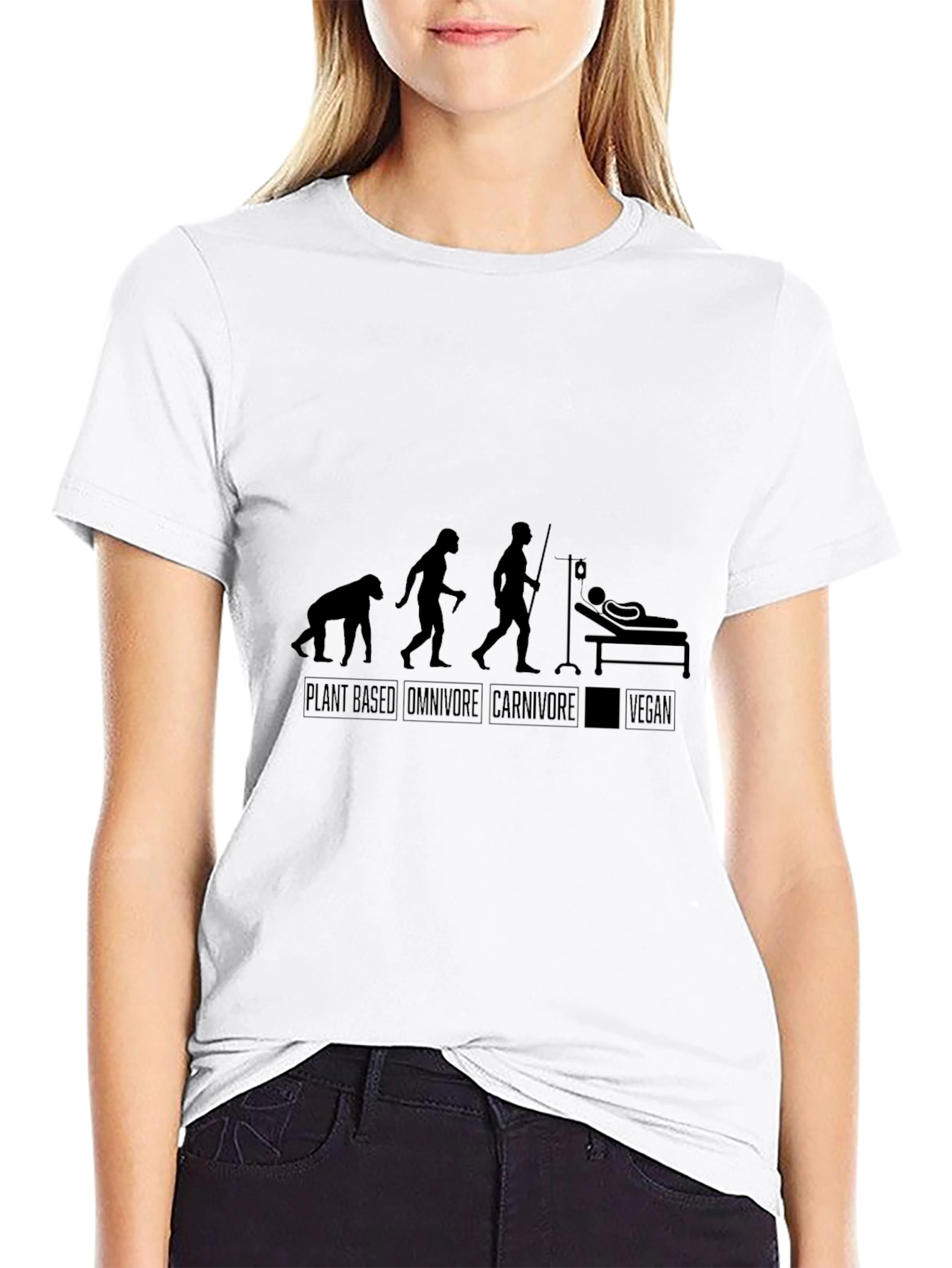 Black Vegan Evolution Black T-Shirt view 9