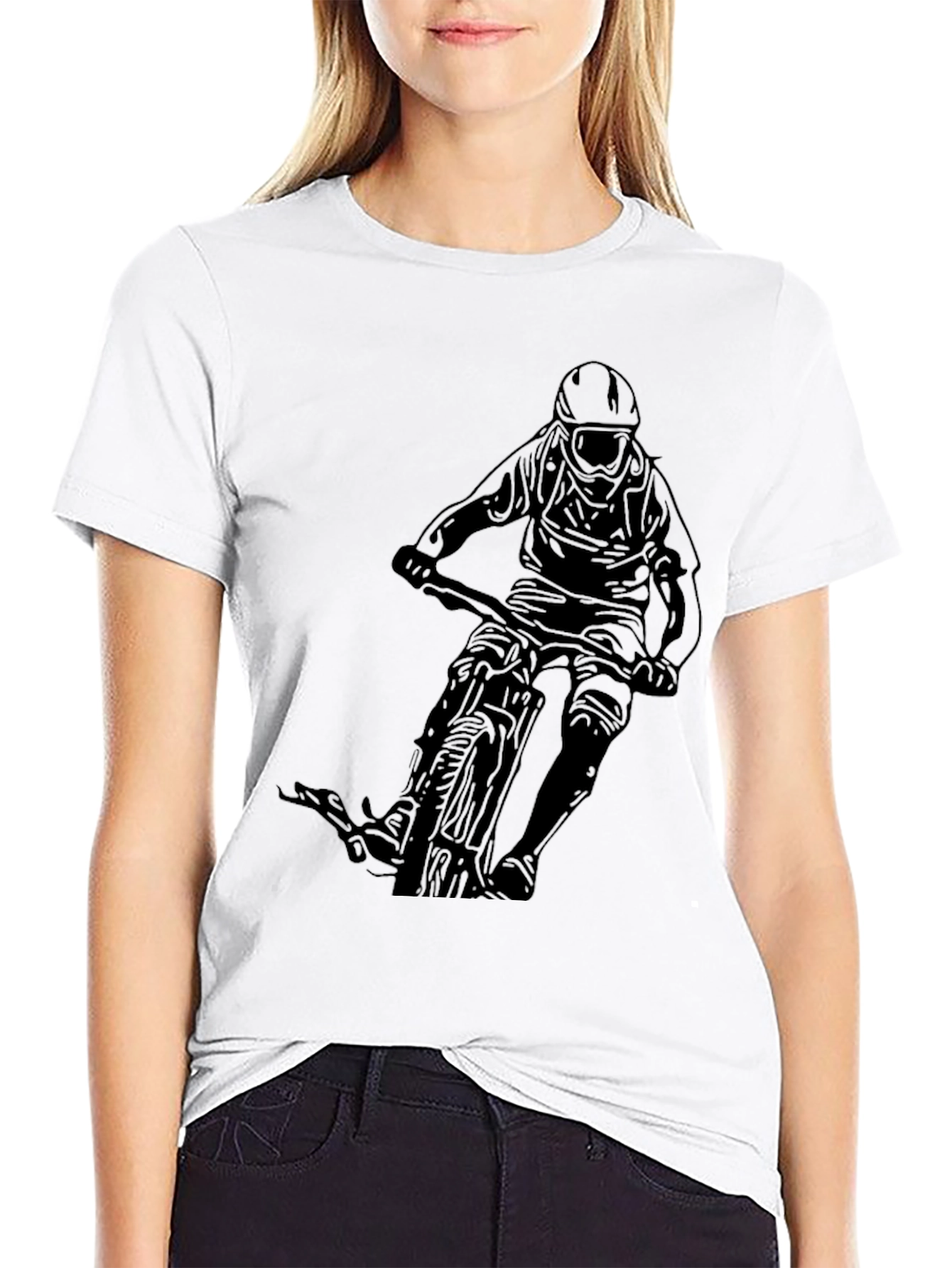 Black Mountain Biker Graphic Tee - Black Cotton view 9