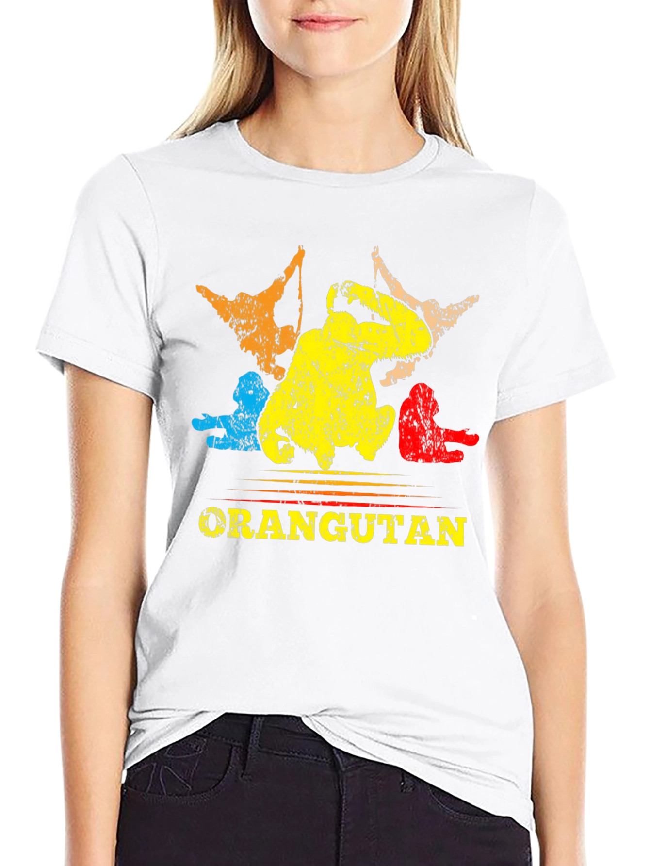 Black Orangutan Graphic Print T-Shirt view 9