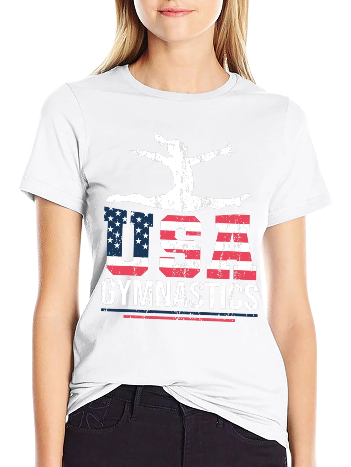 Black USA Gymnastics Graphic T-Shirt - Black view 9