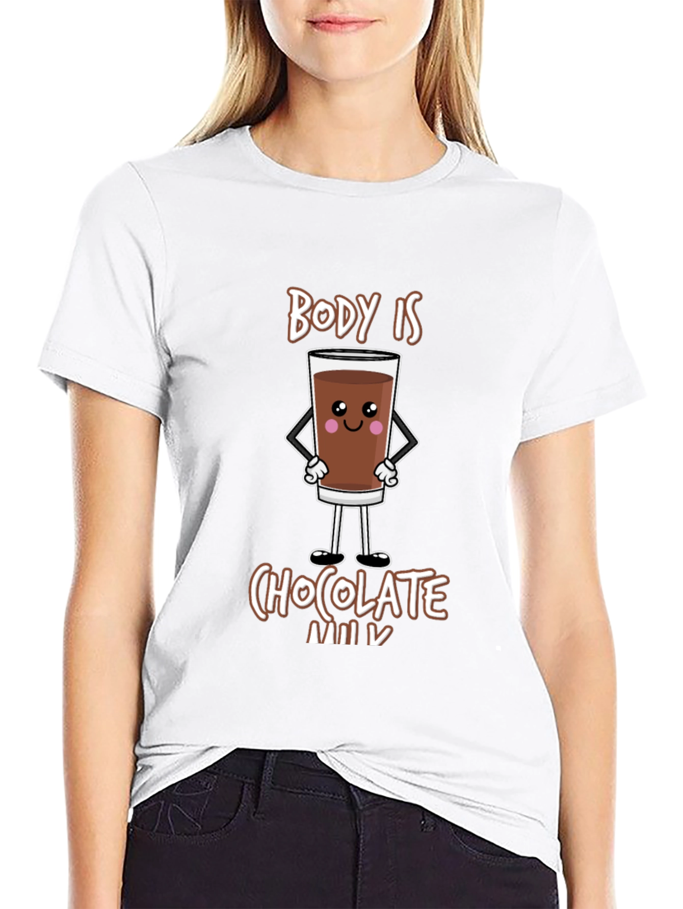 Black Funny Chocolate Milk Body T-Shirt - Unisex Tee view 9