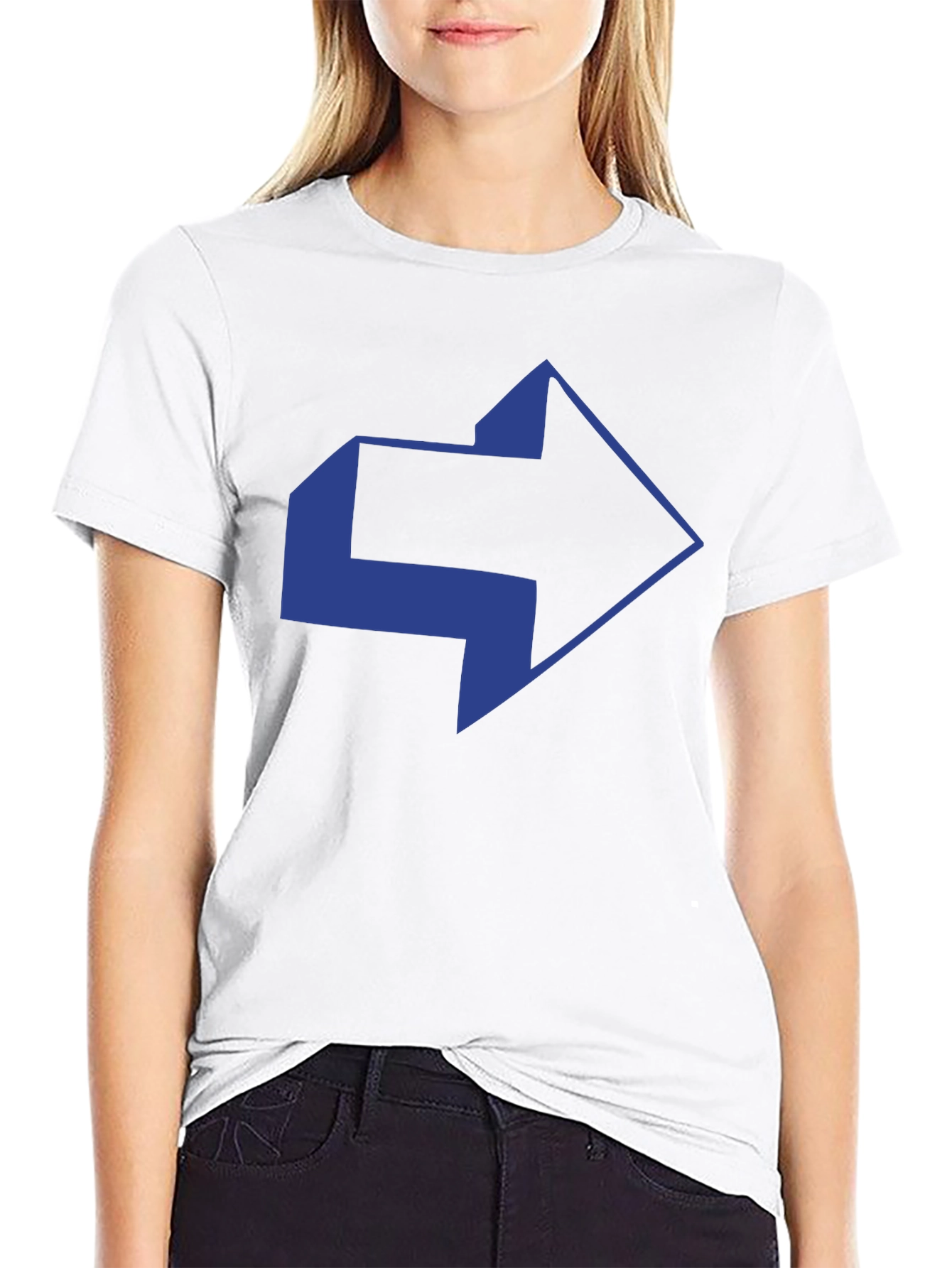 Black Modern Arrow Graphic Black T-Shirt view 9