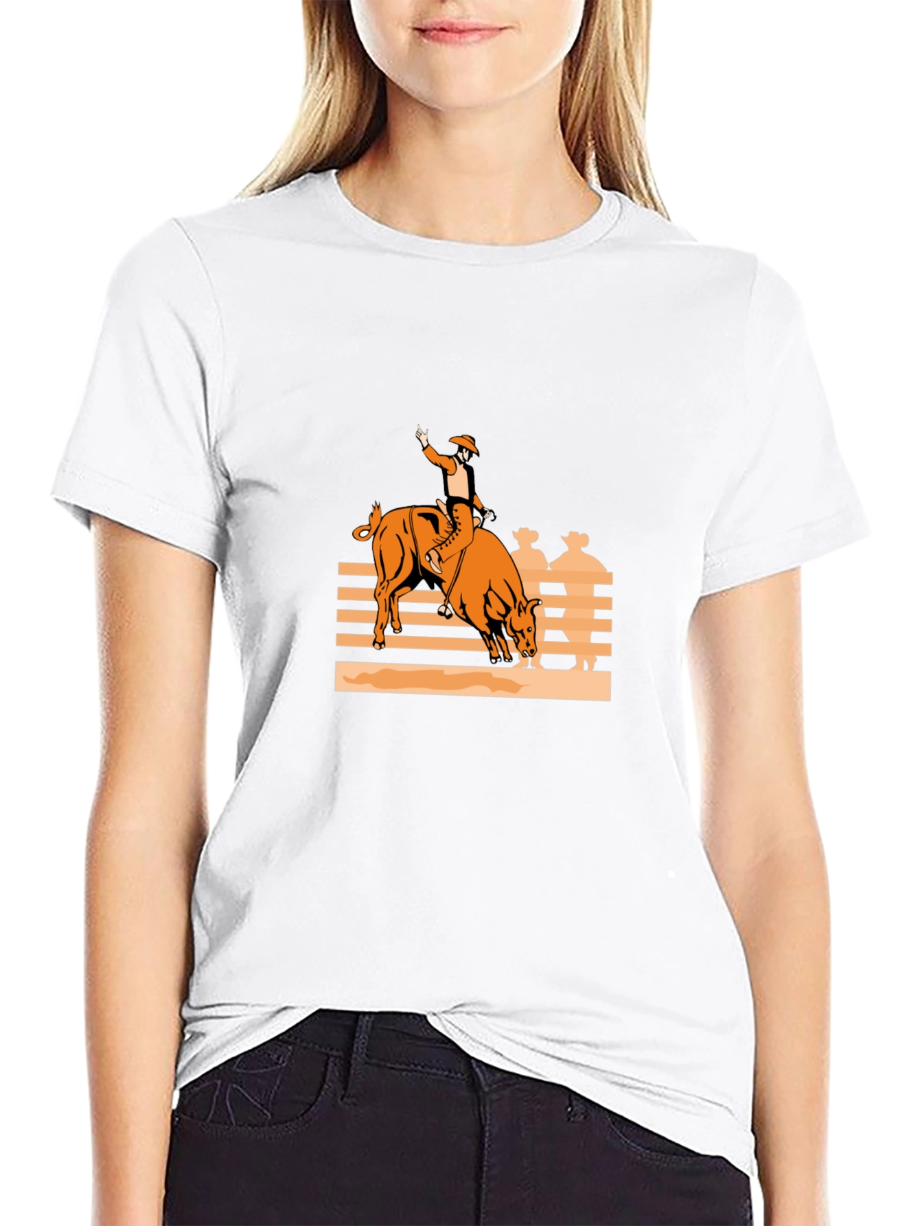 Black Bull Rider Graphic Tee - Black Cotton Comfort view 9