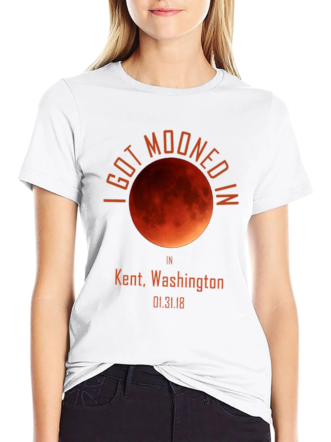 Black I Got Mooned In Kent, WA T-Shirt view 9