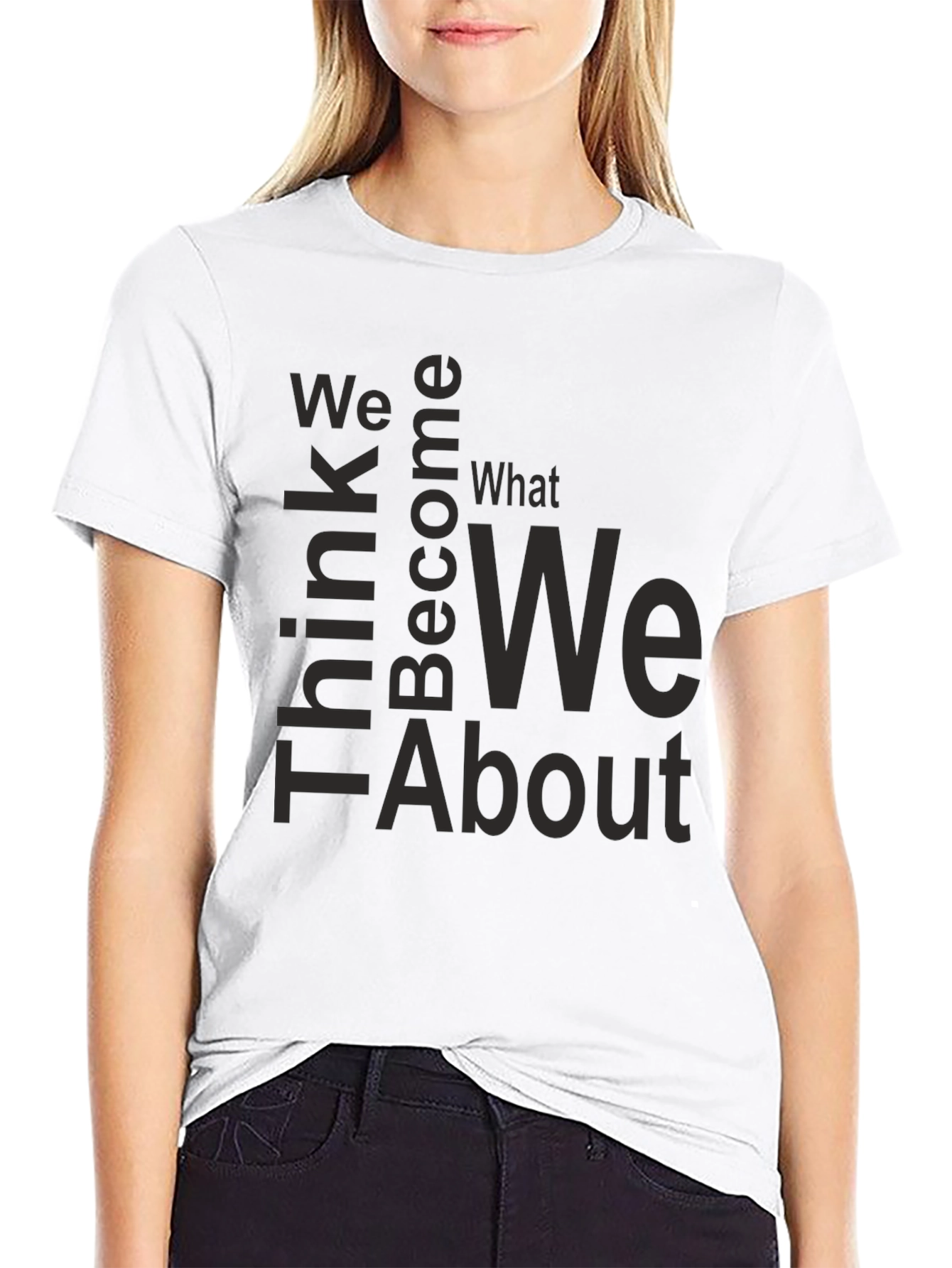 Black Inspirational 'Think' Graphic T-Shirt - Unisex view 9