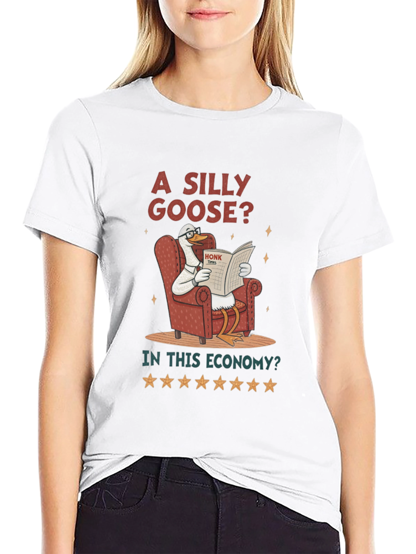 Black Silly Goose Economy T-Shirt - Humorous Graphic Tee view 9