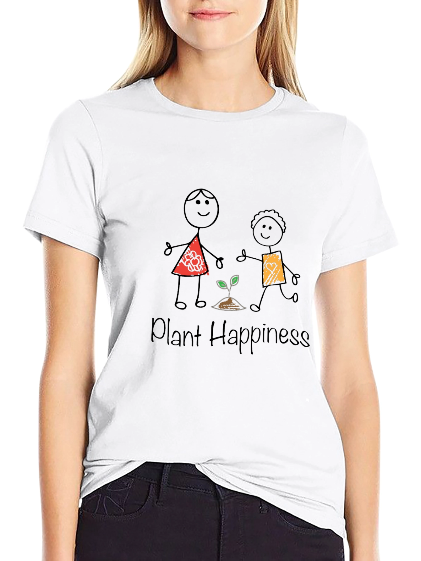 Black Plant Happiness Graphic Tee view 9