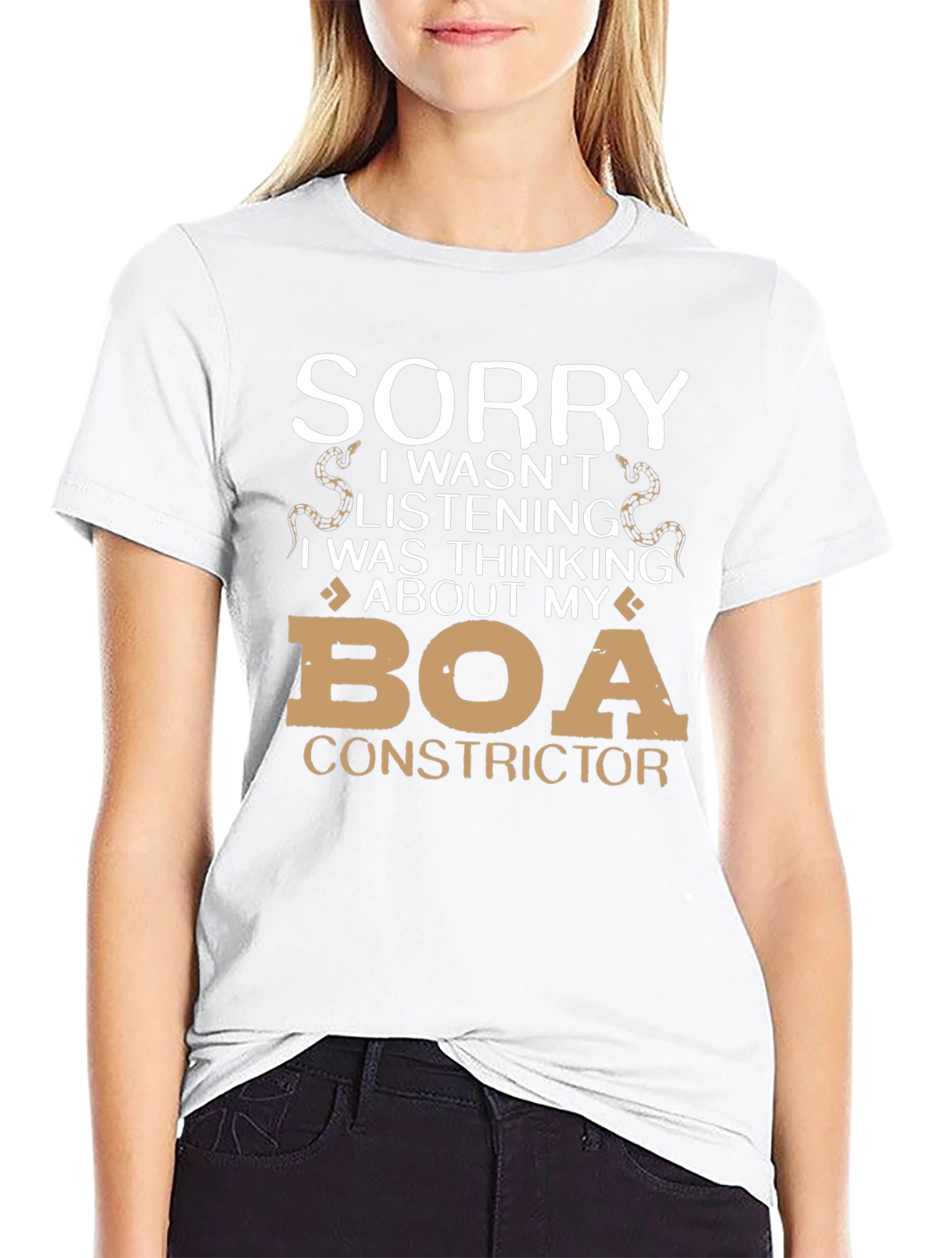 Black Sorry Thinking About Boa Constrictor T-Shirt view 9