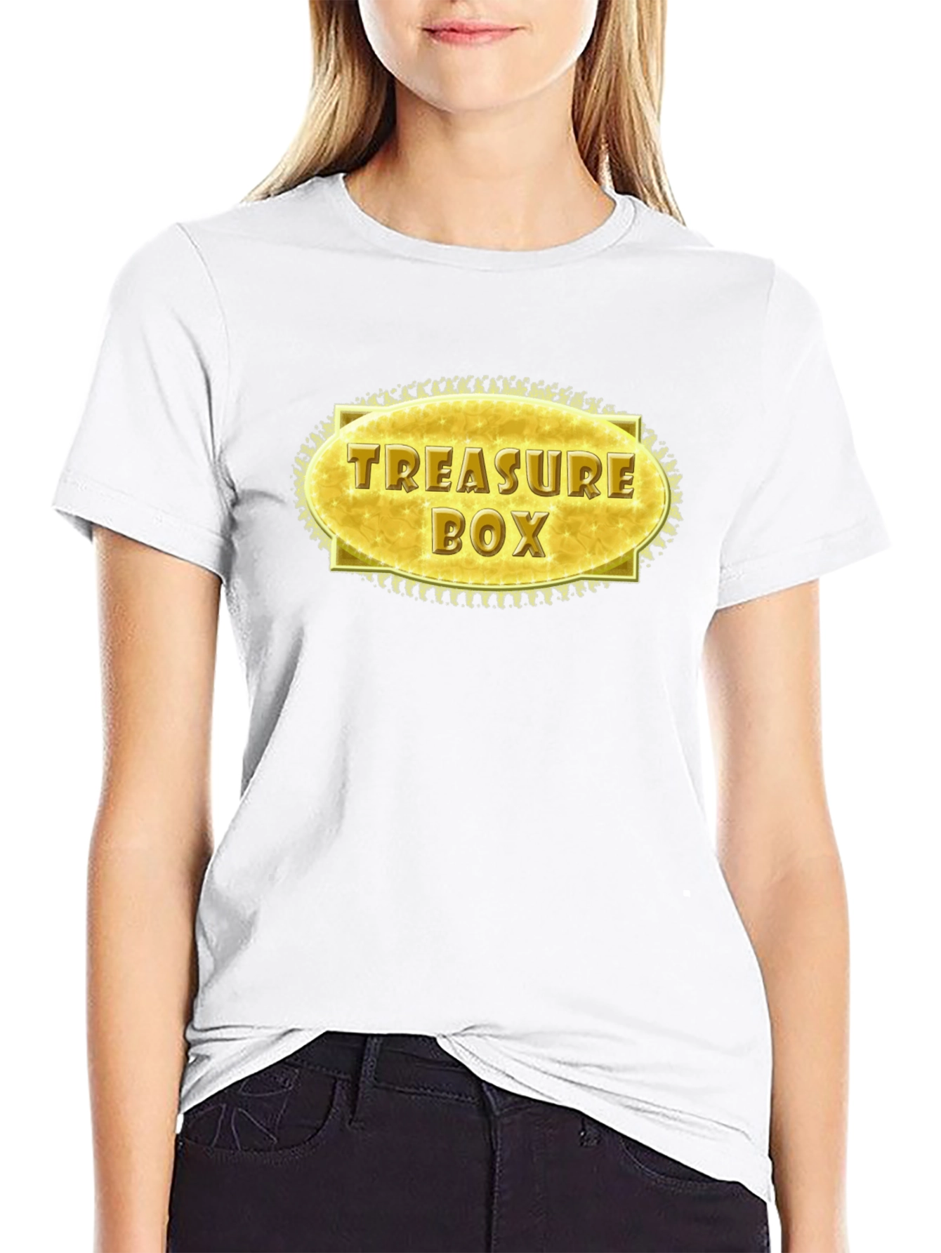 Black Treasure Box Graphic T-Shirt - Stylish Novelty Tee view 9