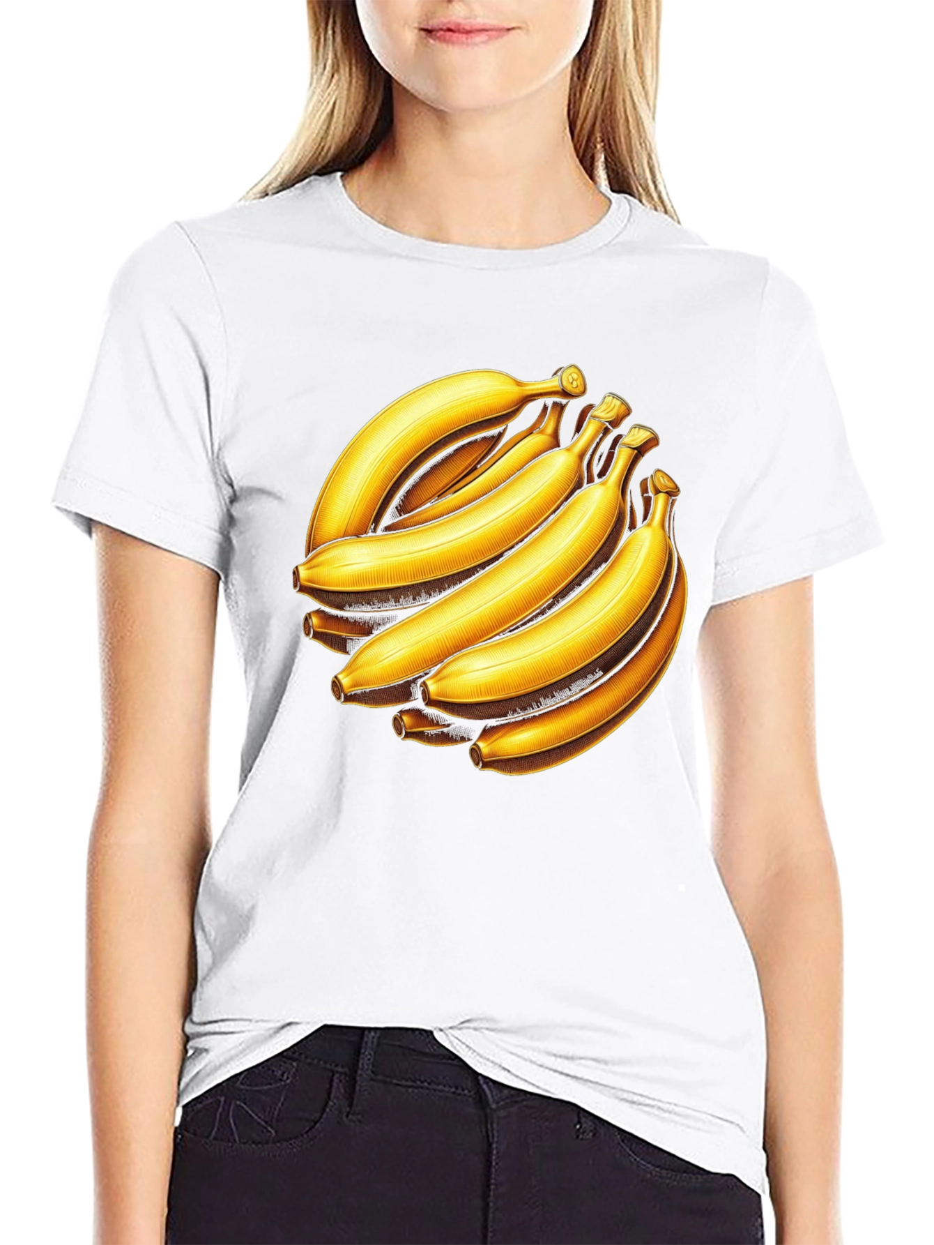 Black Banana Bunch Graphic Tee - Black Cotton Casual T-Shirt view 9