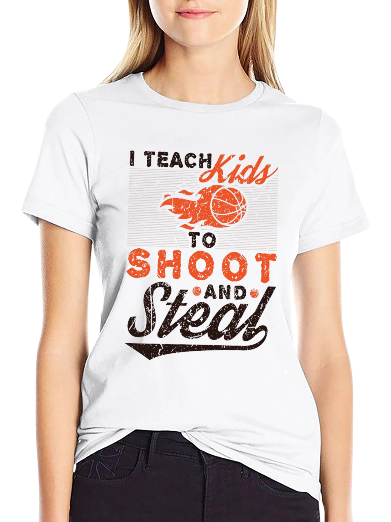 Black I Teach Kids to Shoot & Steal T-Shirt view 9