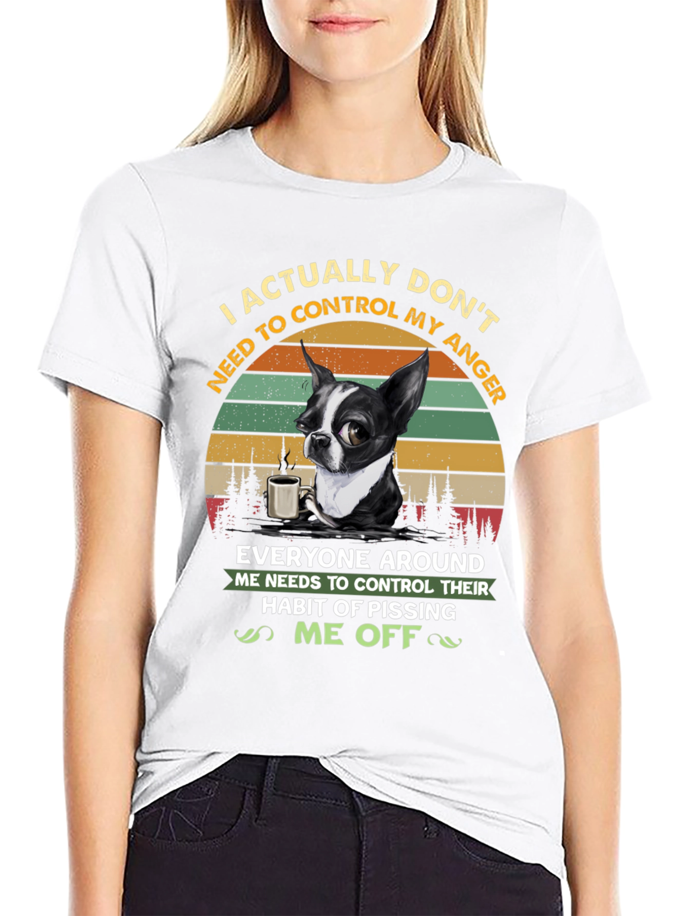 Black Funny Dog Lover T-Shirt - I Actually Don't Need To Control My Anger view 9