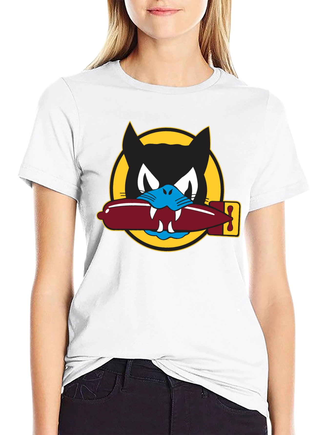 Black Black Cats Squadron Graphic Tee view 9
