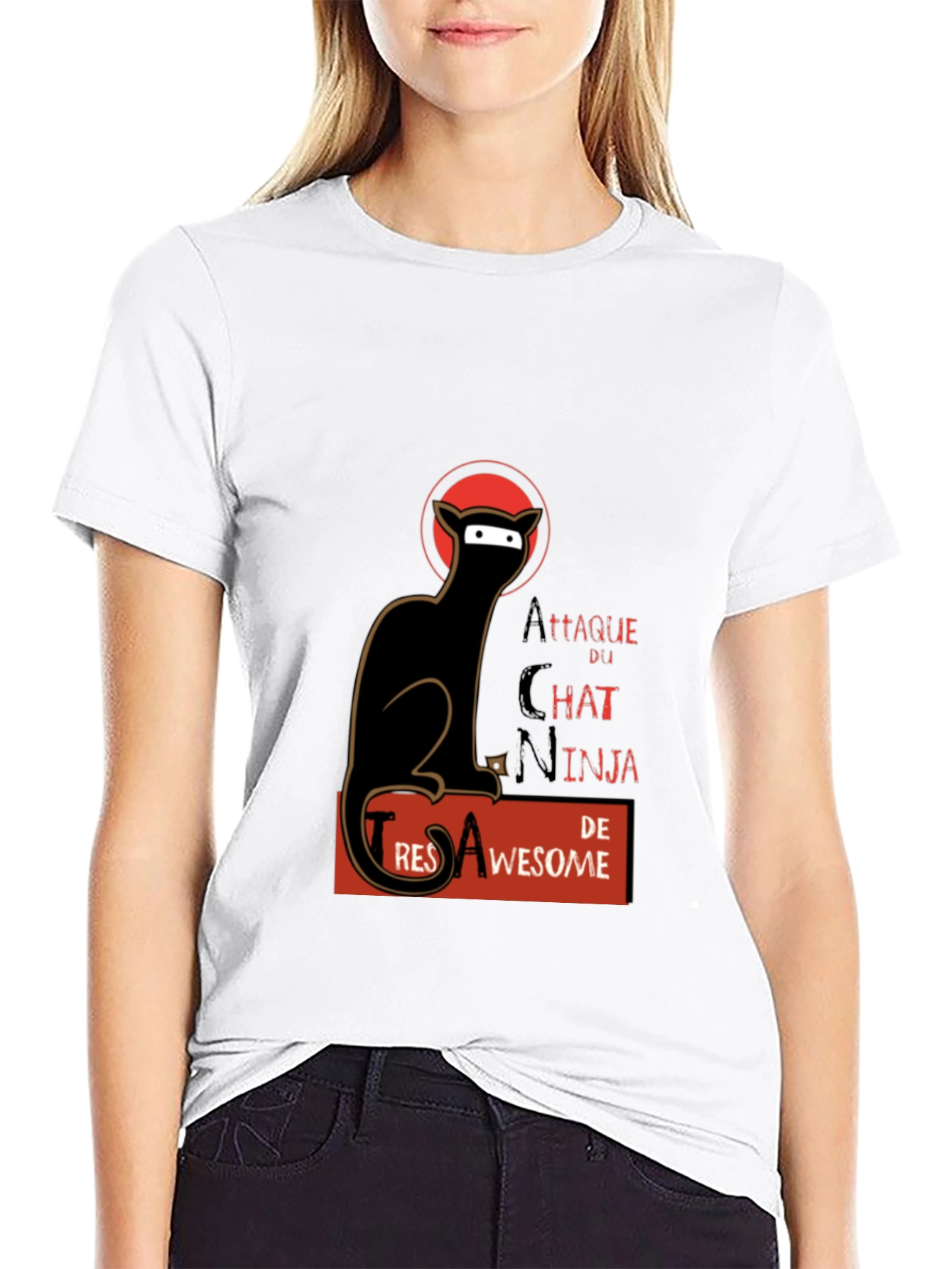 Black Attaque du Chat Ninja T-shirt view 9