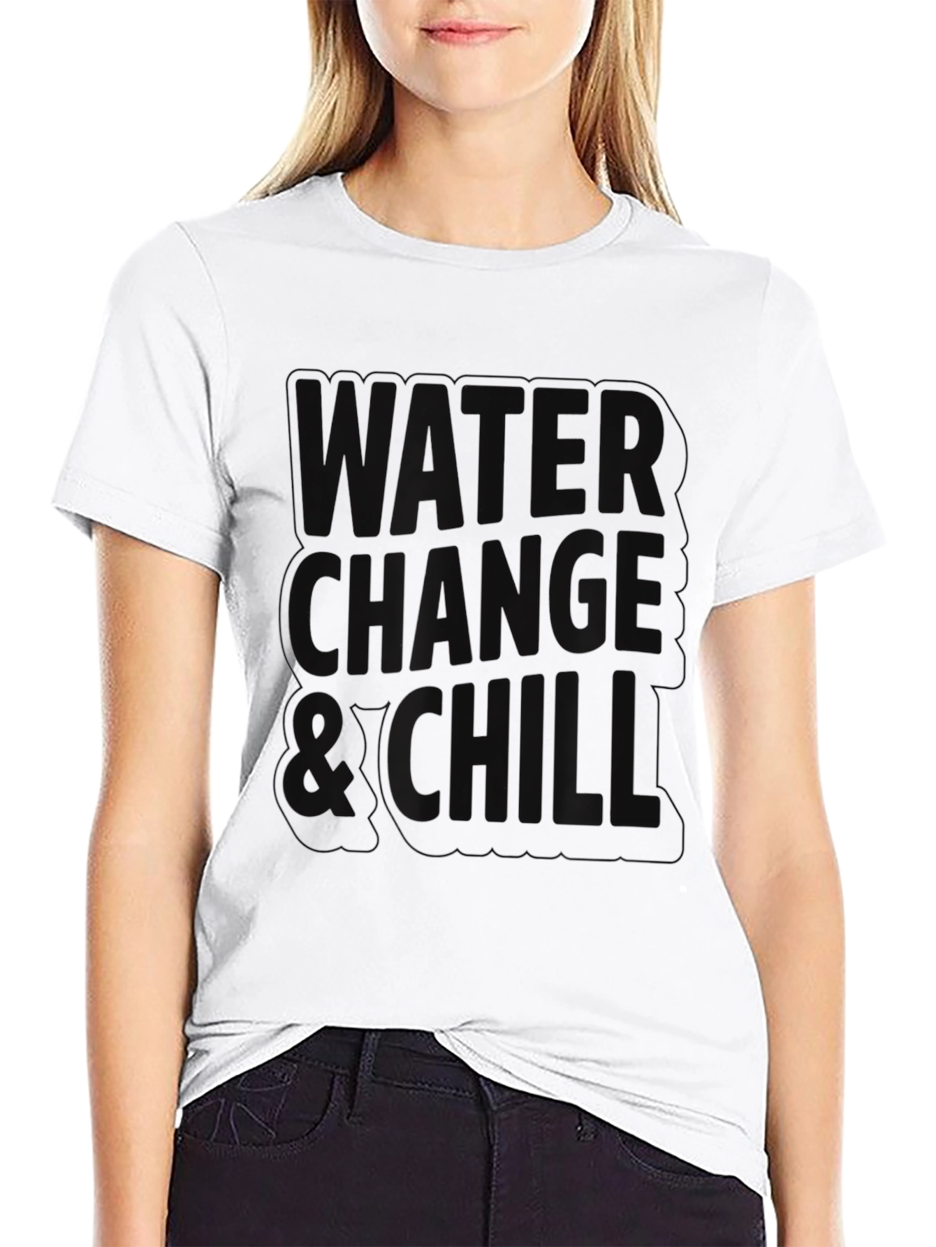 Black Water Change & Chill Black Graphic Tee view 9