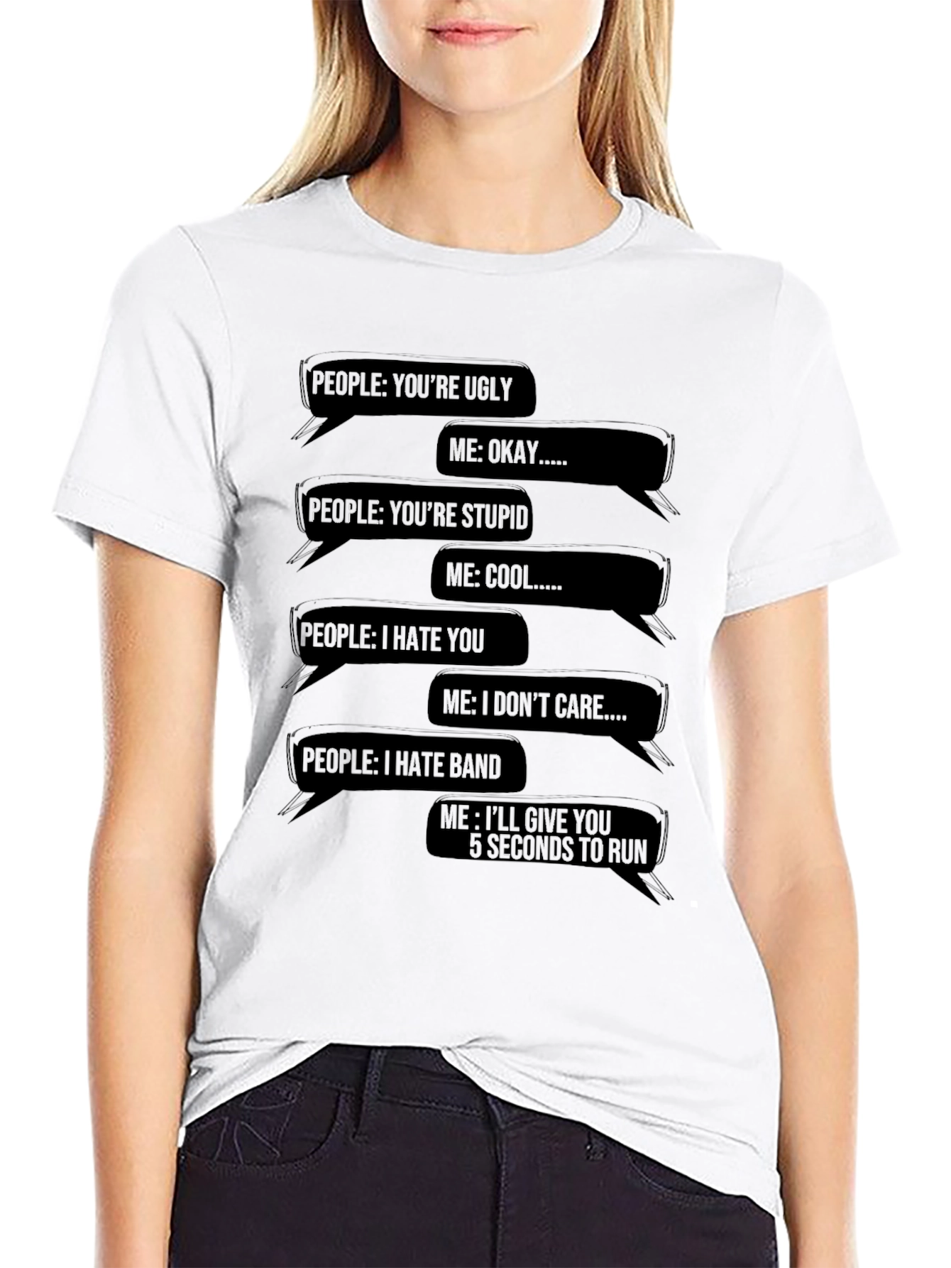 Black Sarcastic Text Message T-Shirt - Funny Graphic Tee view 9