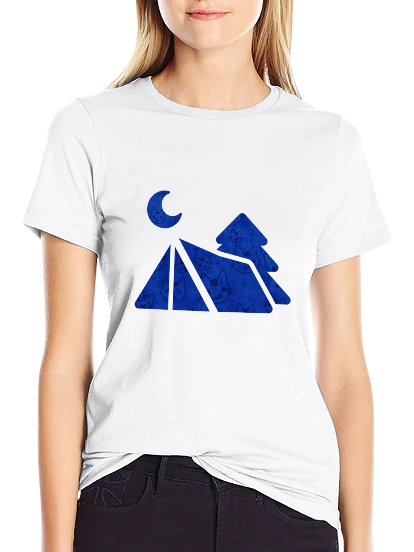 Black Moonlit Mountain Graphic Tee view 9