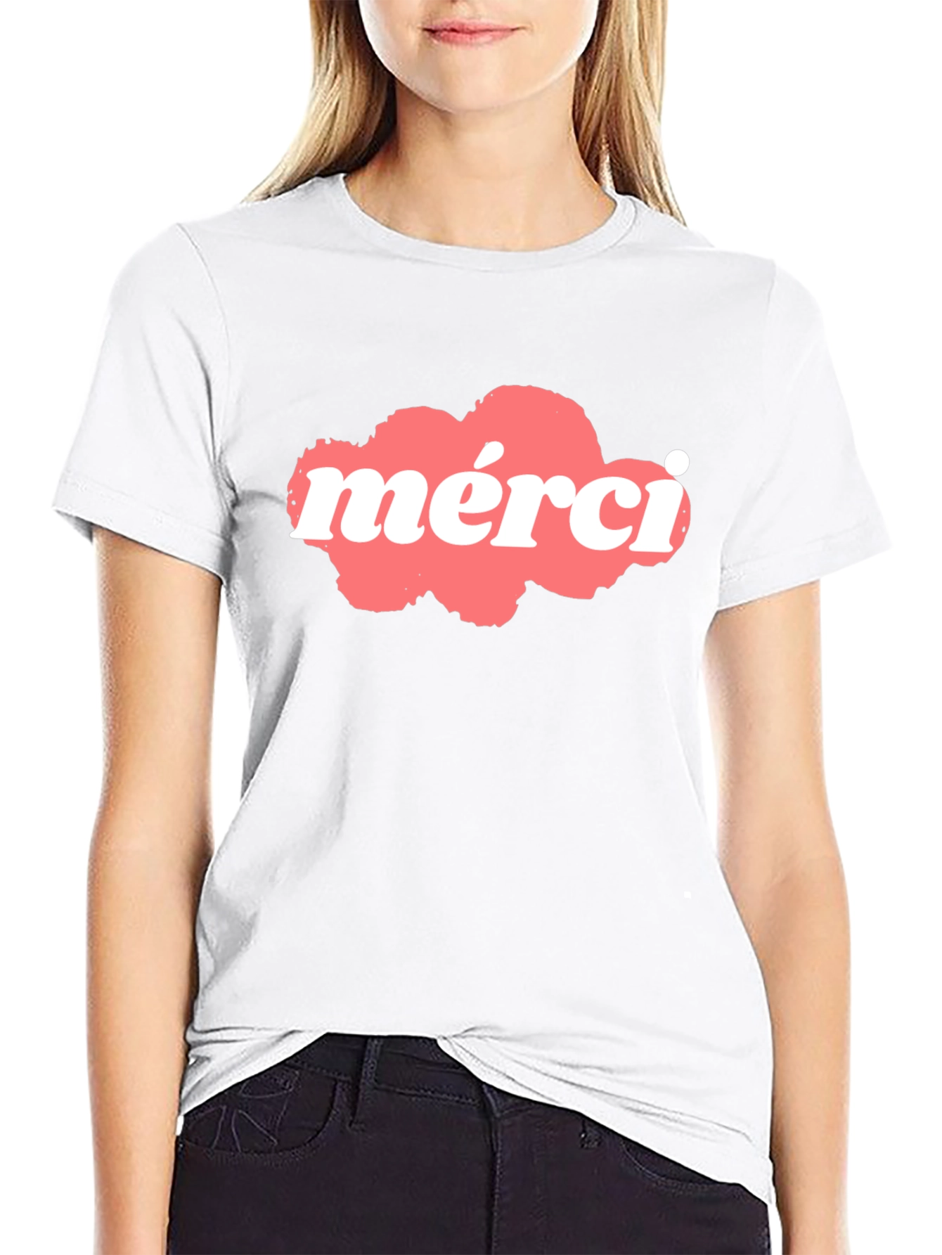 Black Merci Graphic T-Shirt - Black Cotton Blend view 9