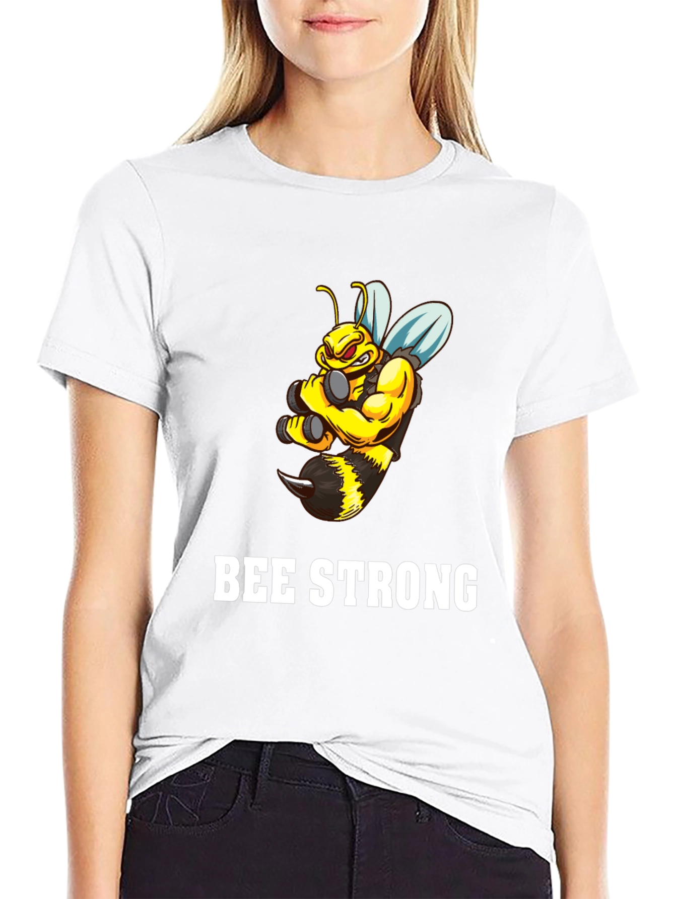 Black Bee Strong Graphic T-Shirt - Black view 9