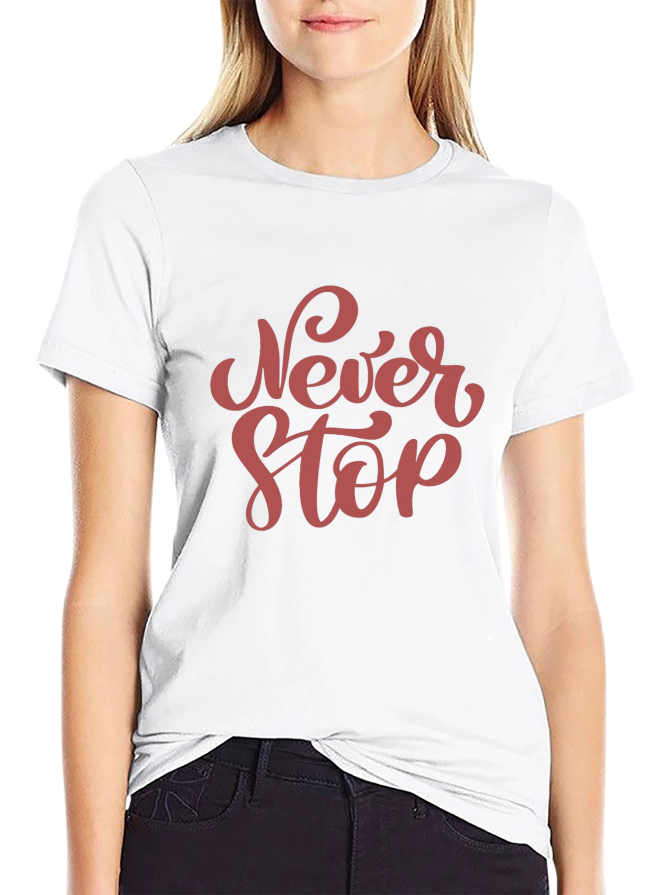 Black Never Stop Graphic Tee - Black Cotton Blend Shirt view 9