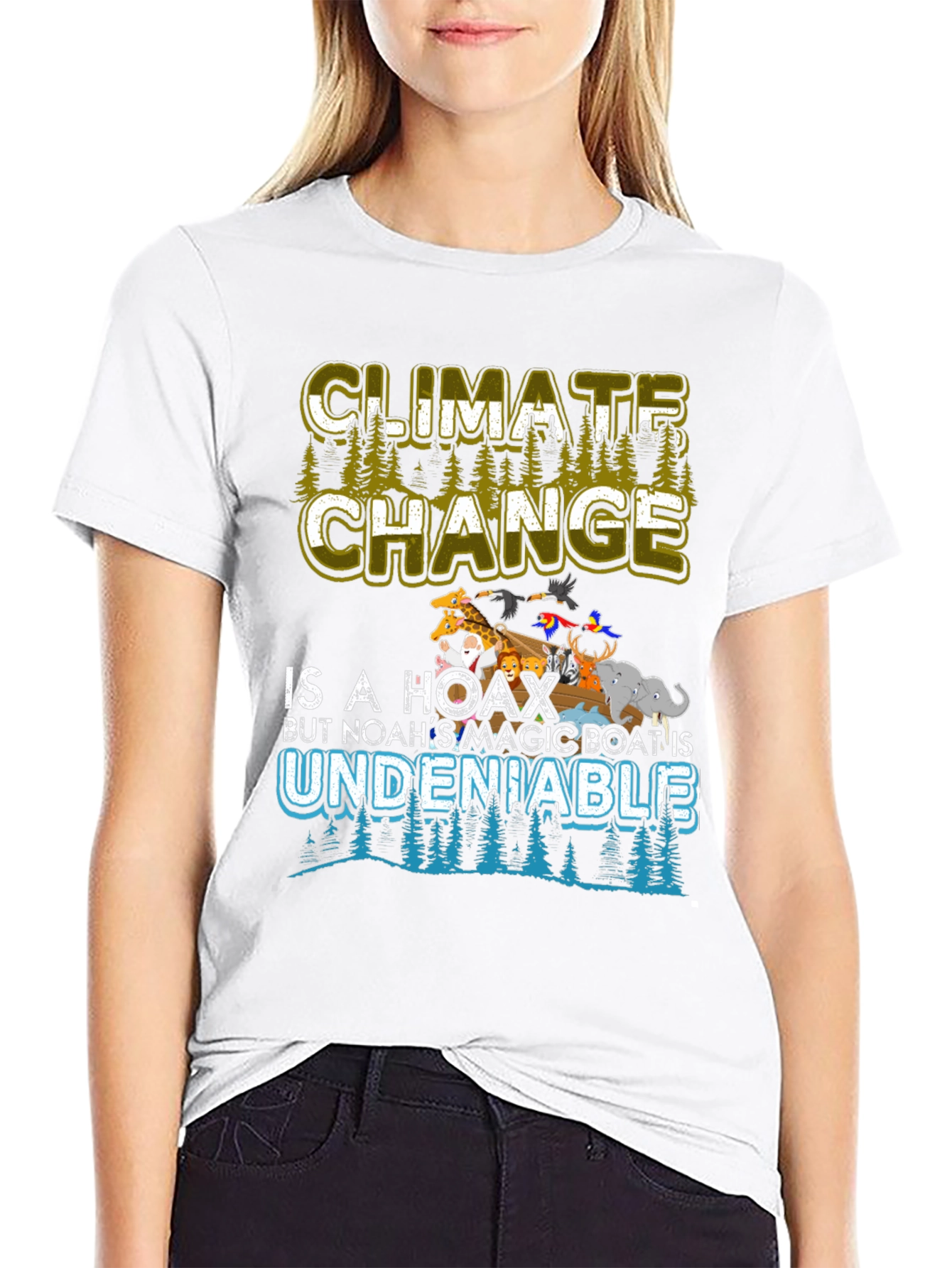 Black Climate Change is a Hoax T-Shirt view 9