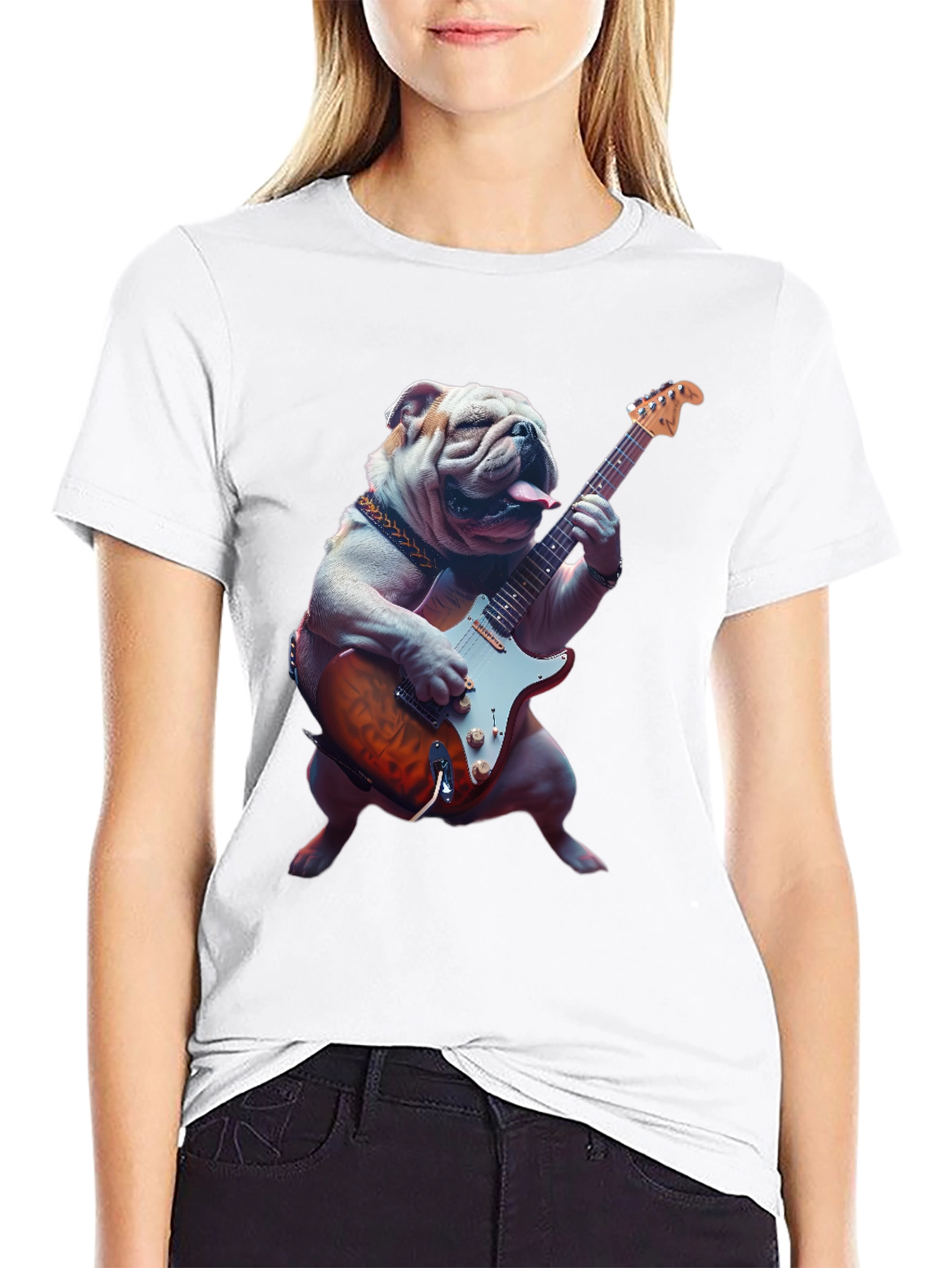 Black Bulldog Guitarist T-Shirt view 9
