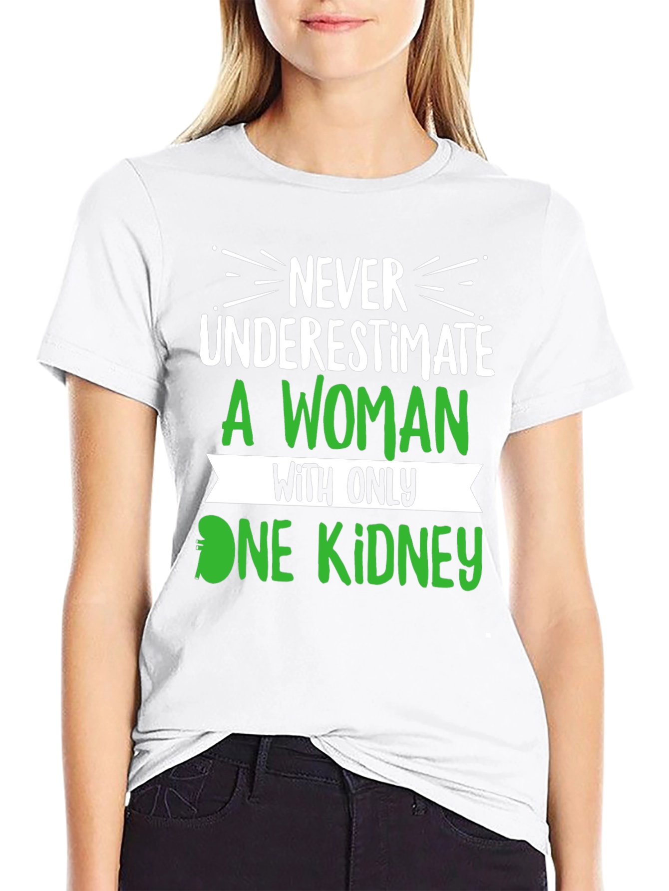 Black Never Underestimate One Kidney T-Shirt view 9