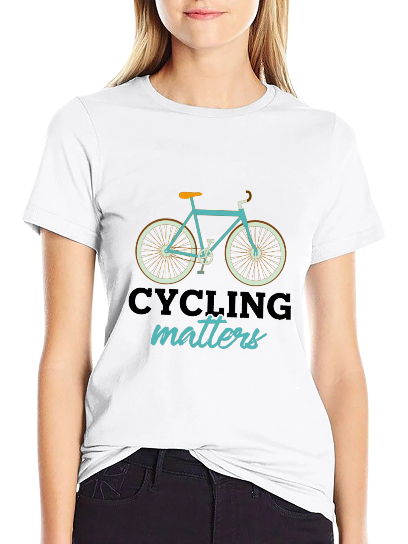 Black Cycling Matters Graphic T-Shirt, Mens Black Tee view 9