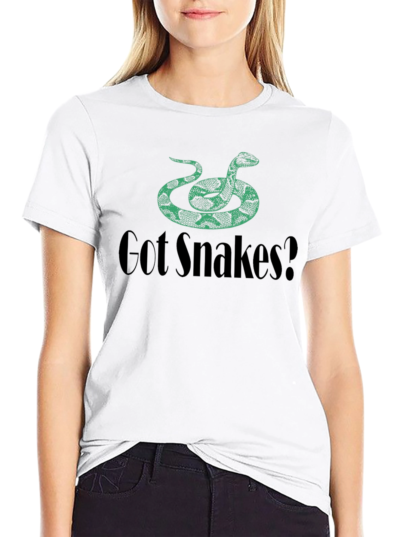 Black Got Snakes? Graphic Tee - Black Cotton T-Shirt view 9