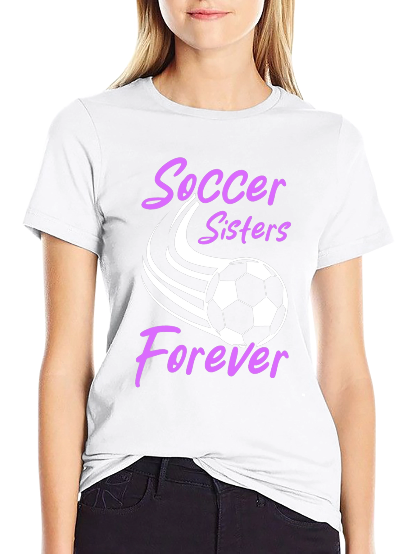 Black Soccer Sisters Forever Graphic T-Shirt view 9