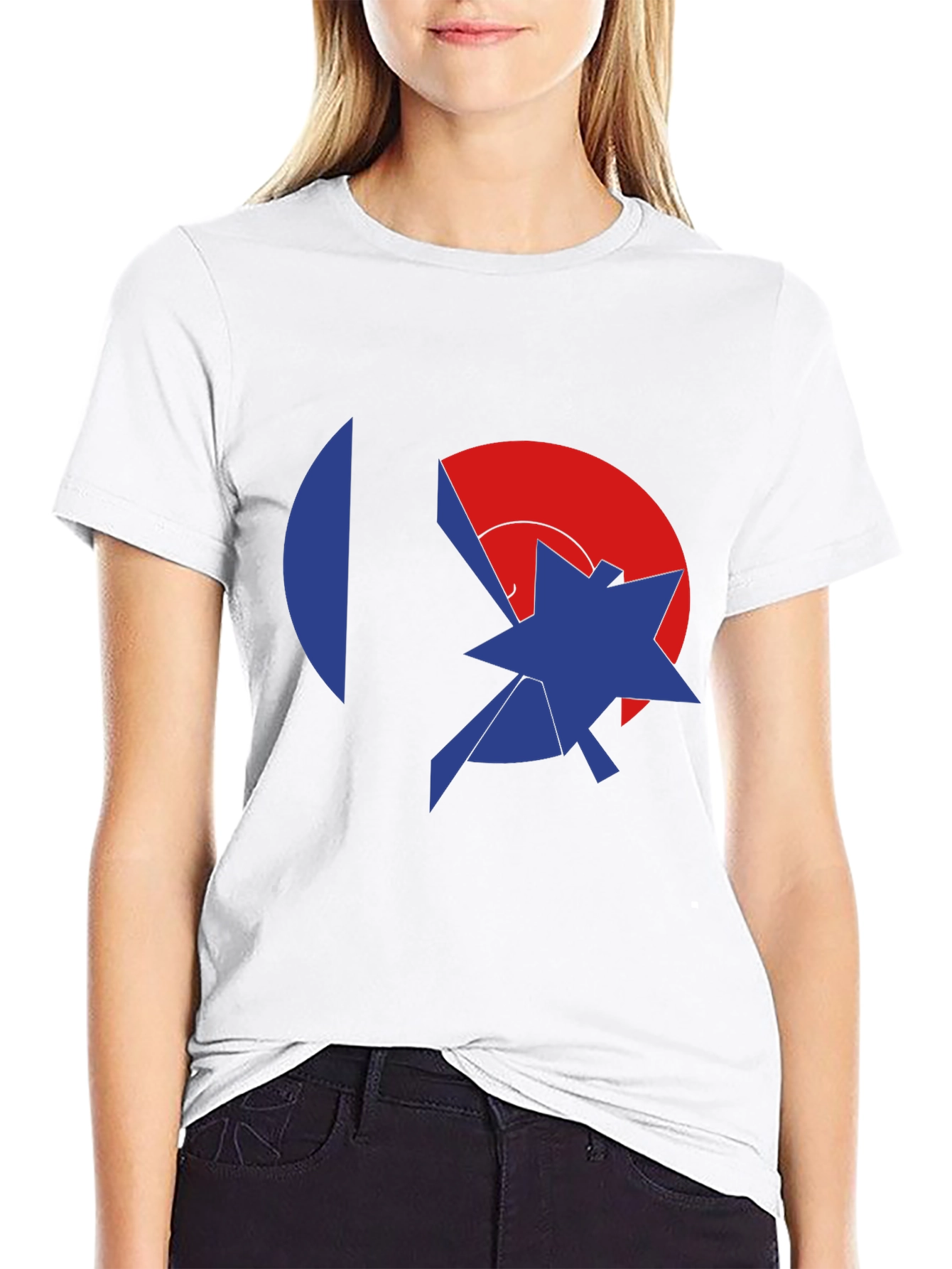 Black Abstract Graphic Black Tee - Modern Casual Style view 9