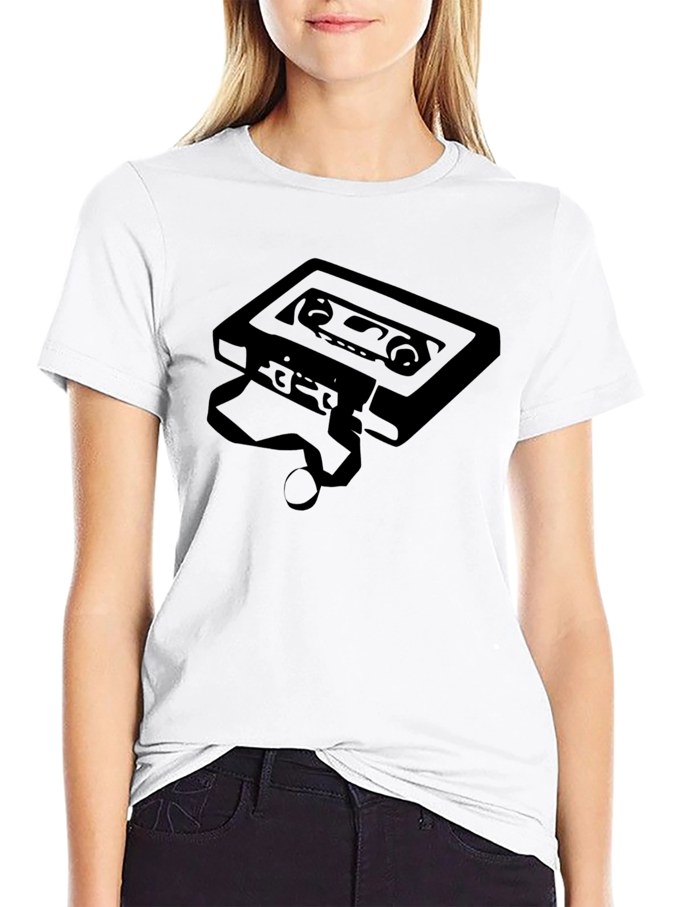 Black Retro Cassette Tape Graphic Tee - Black view 9