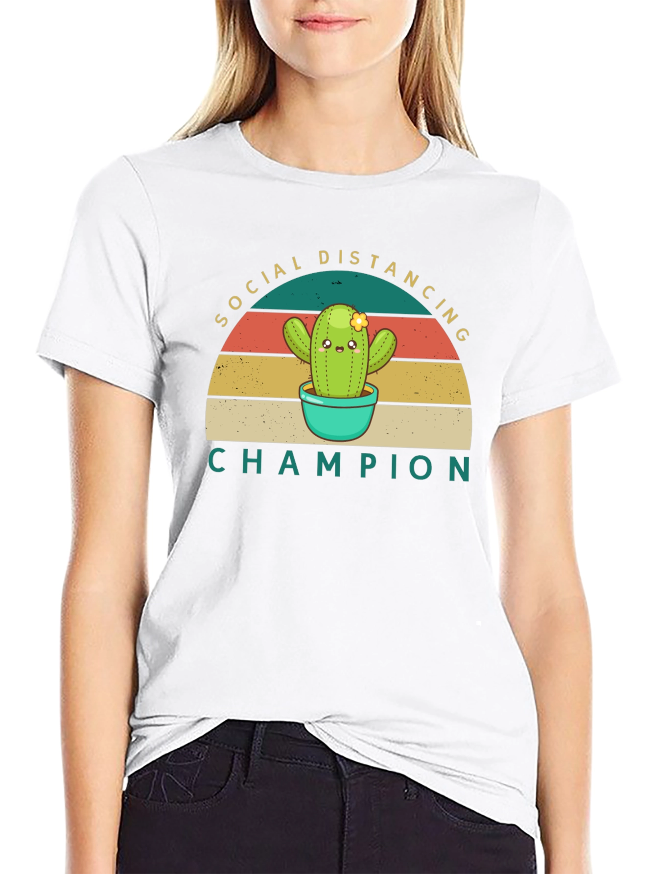 Black Social Distancing Champion Graphic Tee view 9