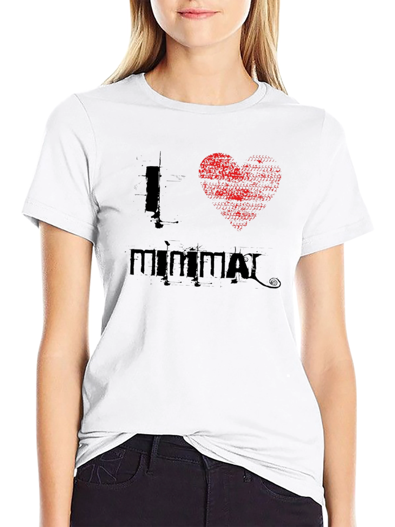 Black I Heart Minimal Graphic Tee view 9