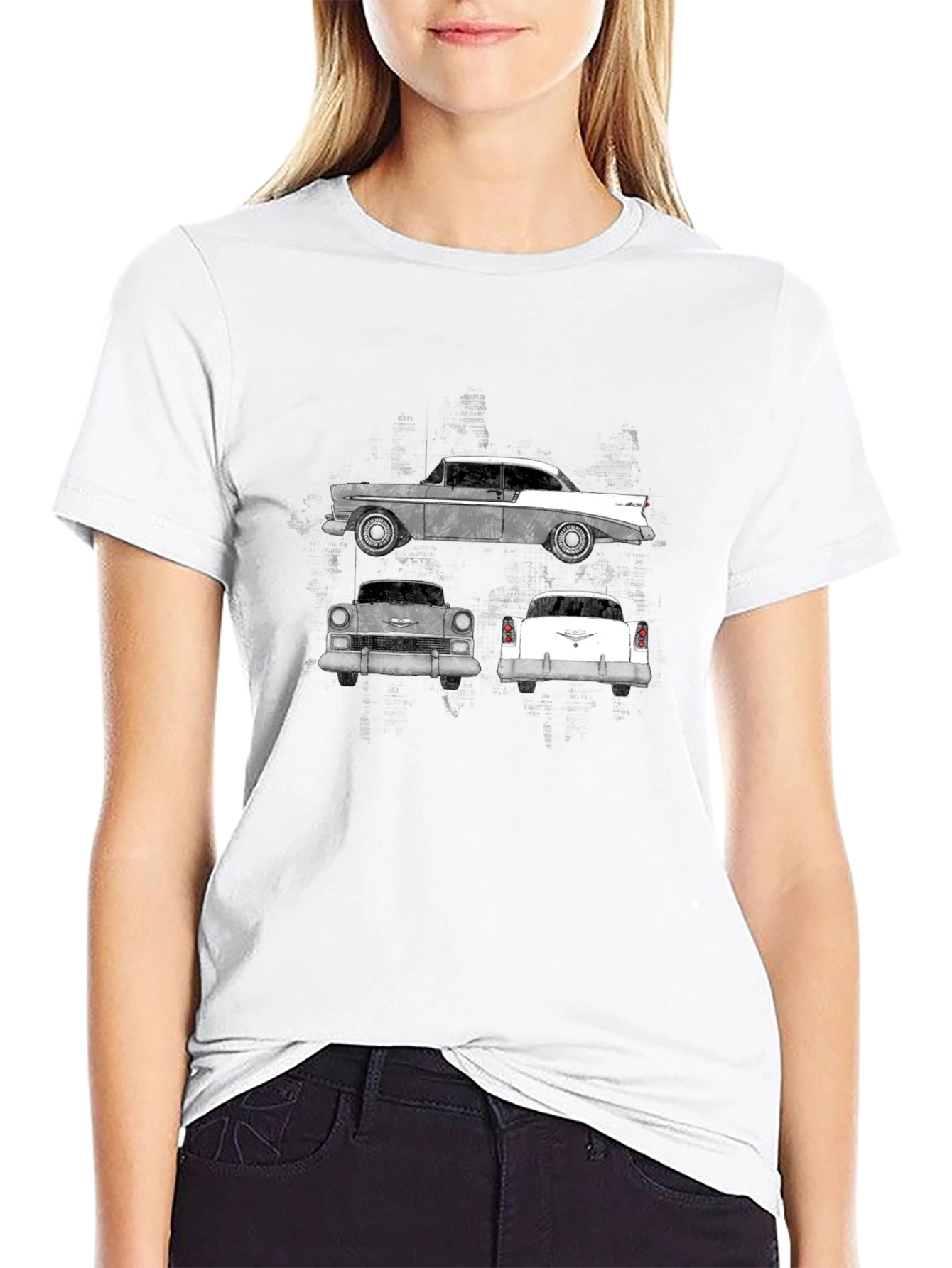 Black Classic Car Graphic Tee - Black Cotton view 9