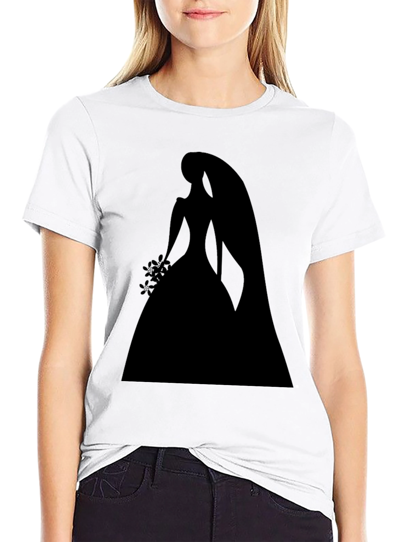Black Bridal Silhouette Graphic Tee - Black view 9