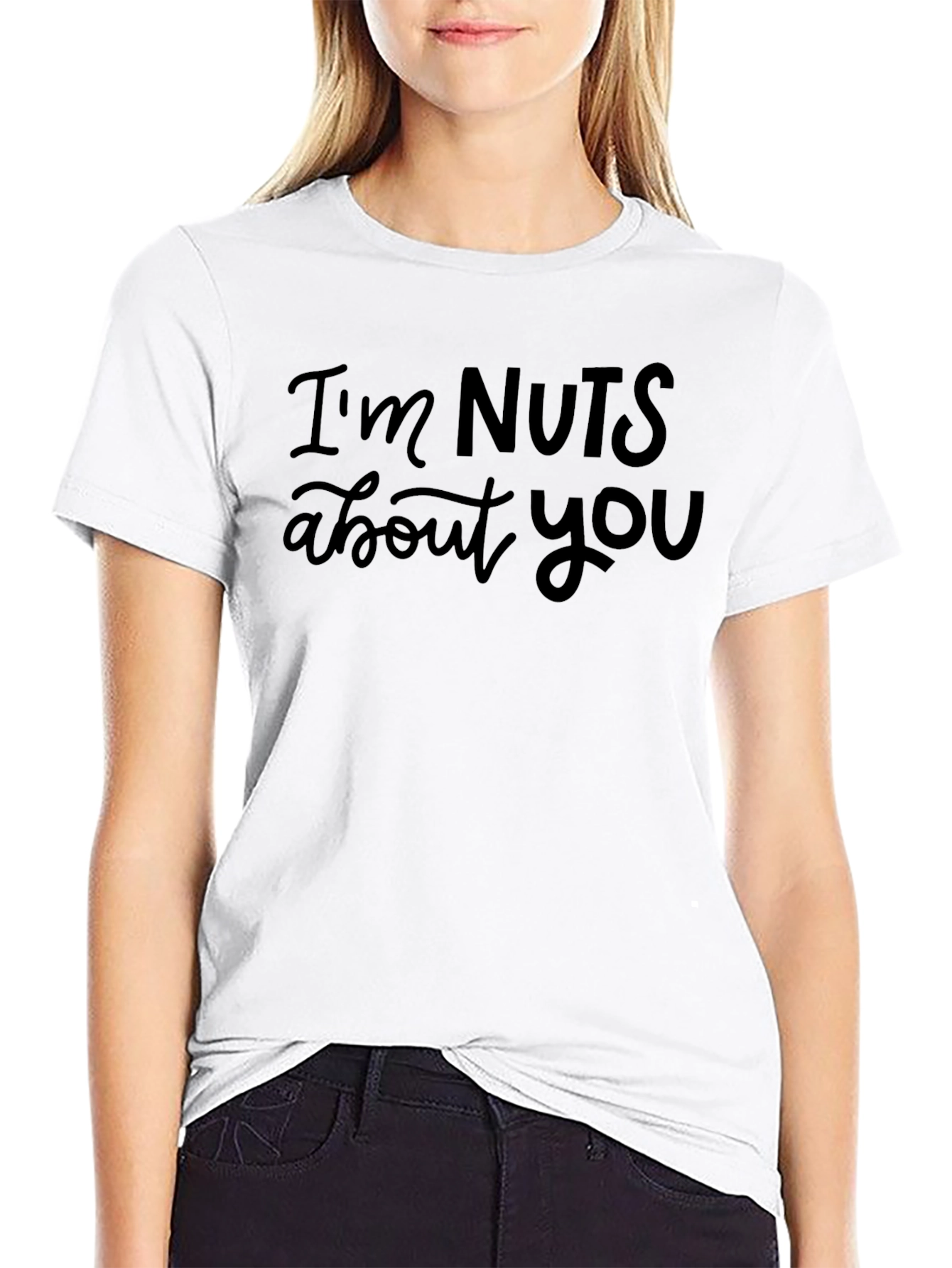 Black I'm Nuts About You Graphic Tee - Black view 9