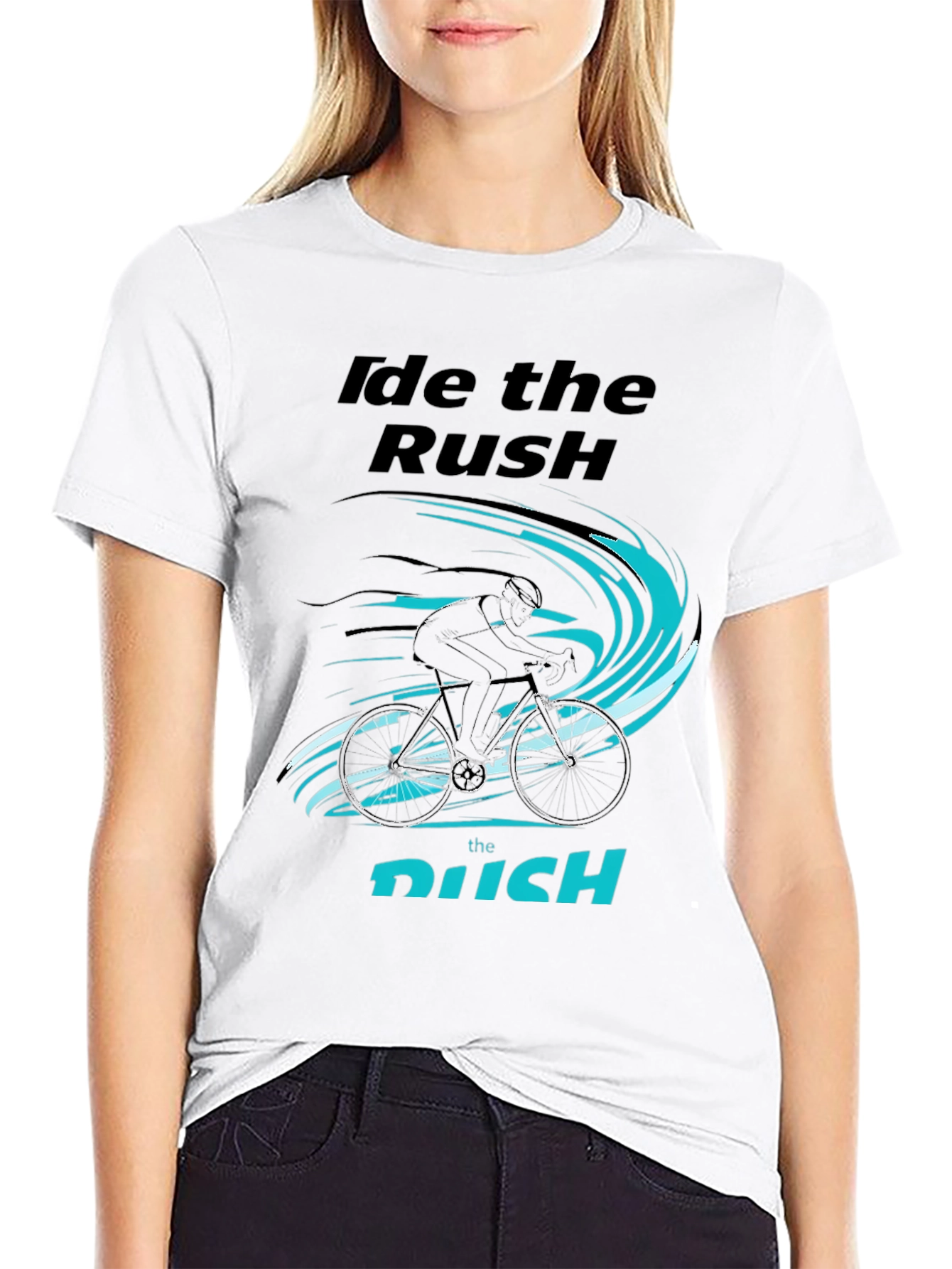 Black Ride the Rush Cycling T-Shirt view 9