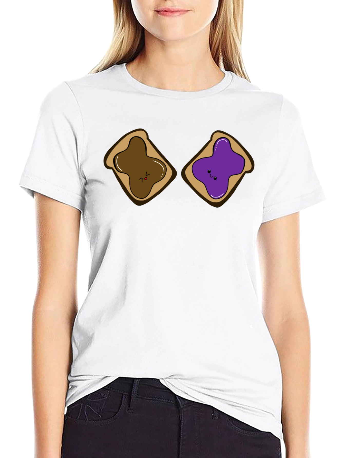 Black PB&J Sandwich Funny Graphic T-Shirt view 9