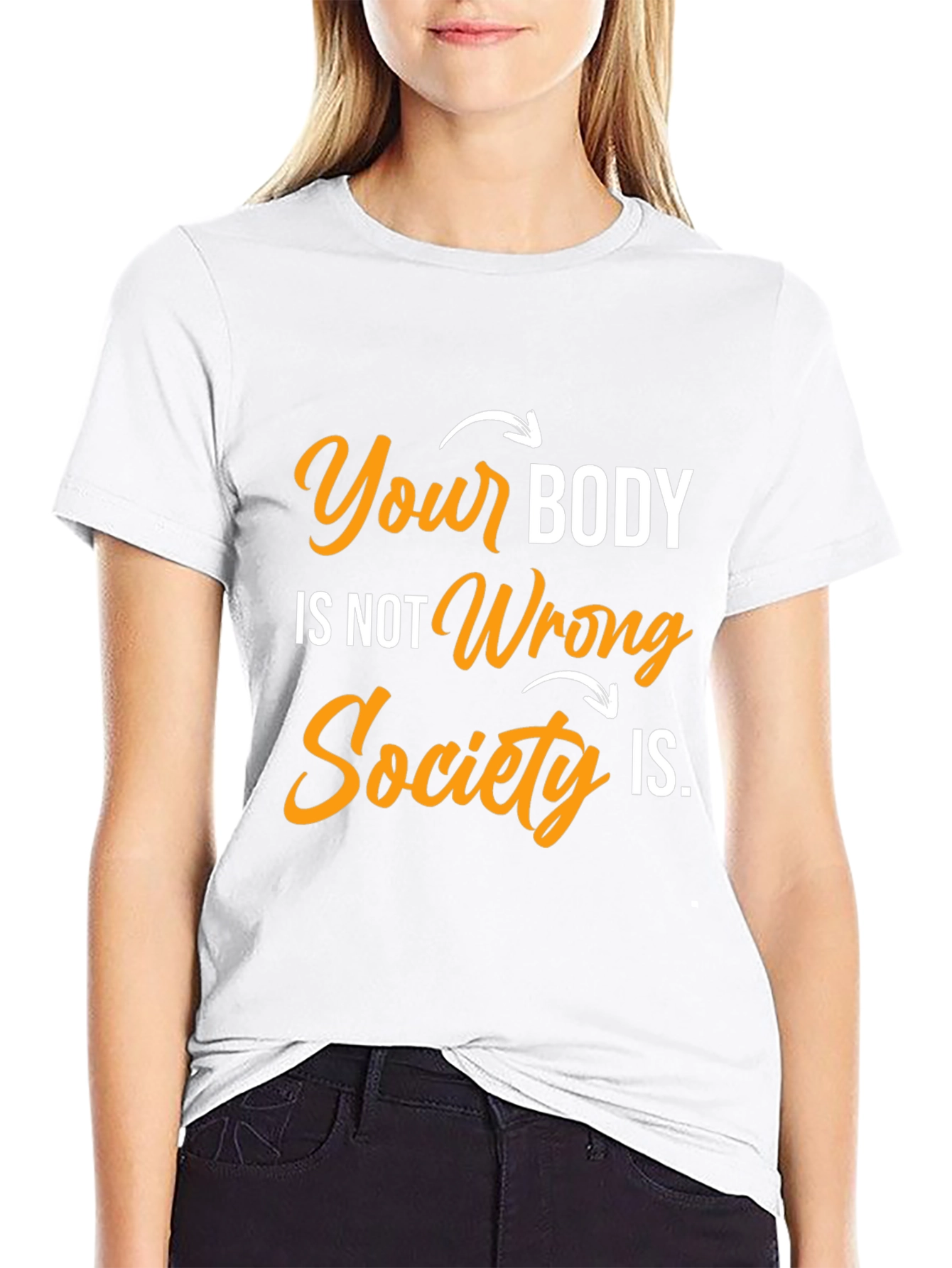 Black Body Positivity T-Shirt: Your Body, Not Wrong view 9