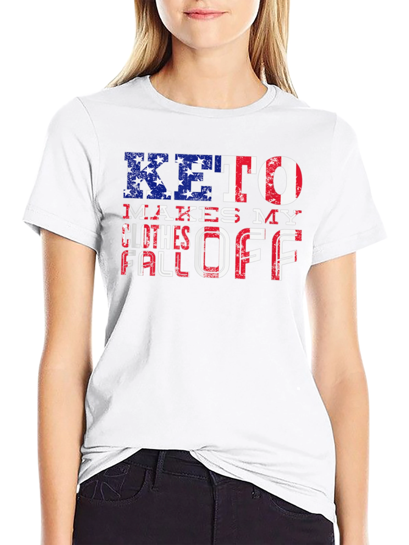 Black Keto Diet T-Shirt: Patriotic Weight Loss Design view 9