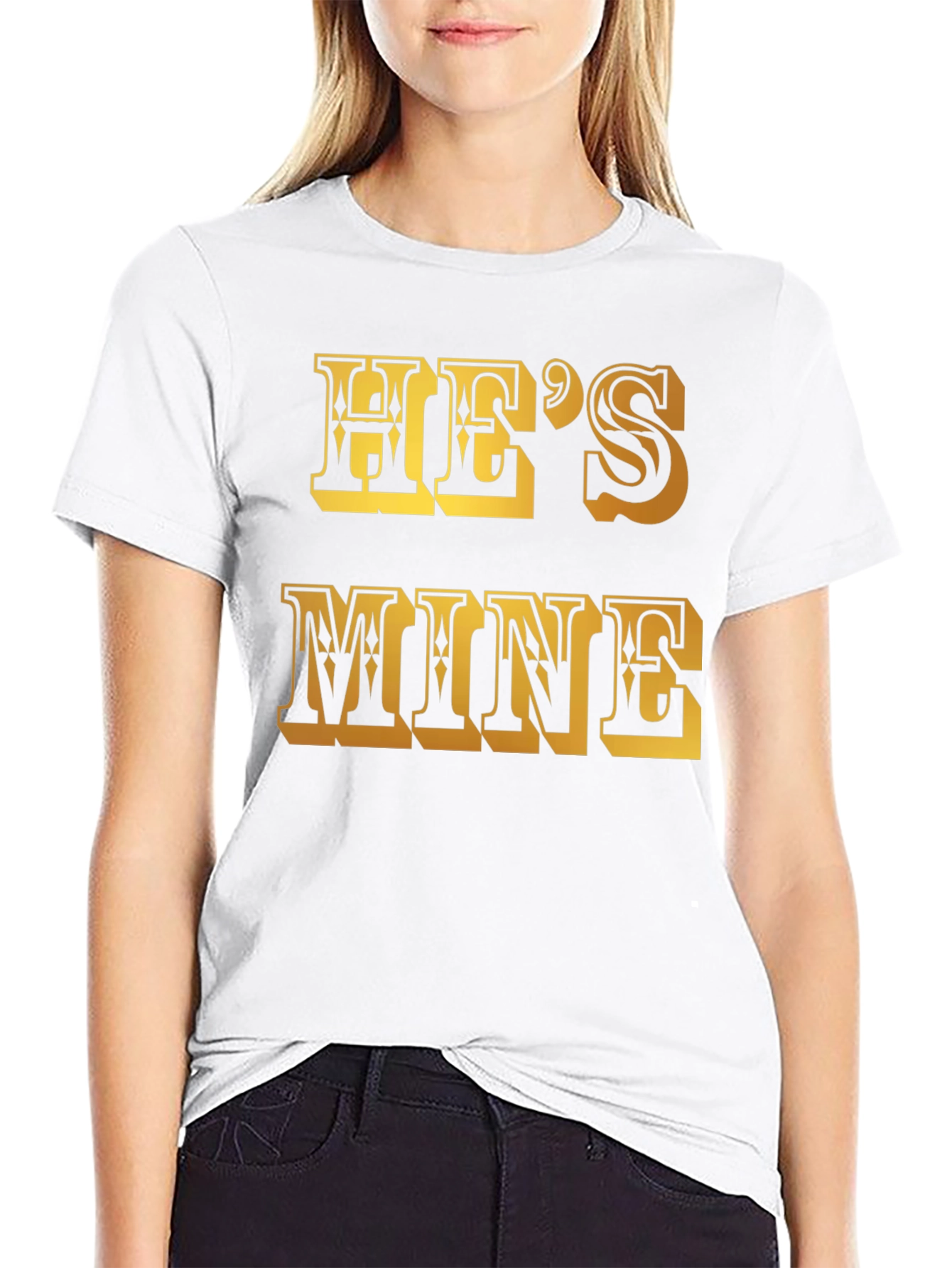 Black He's Mine Graphic T-Shirt view 9