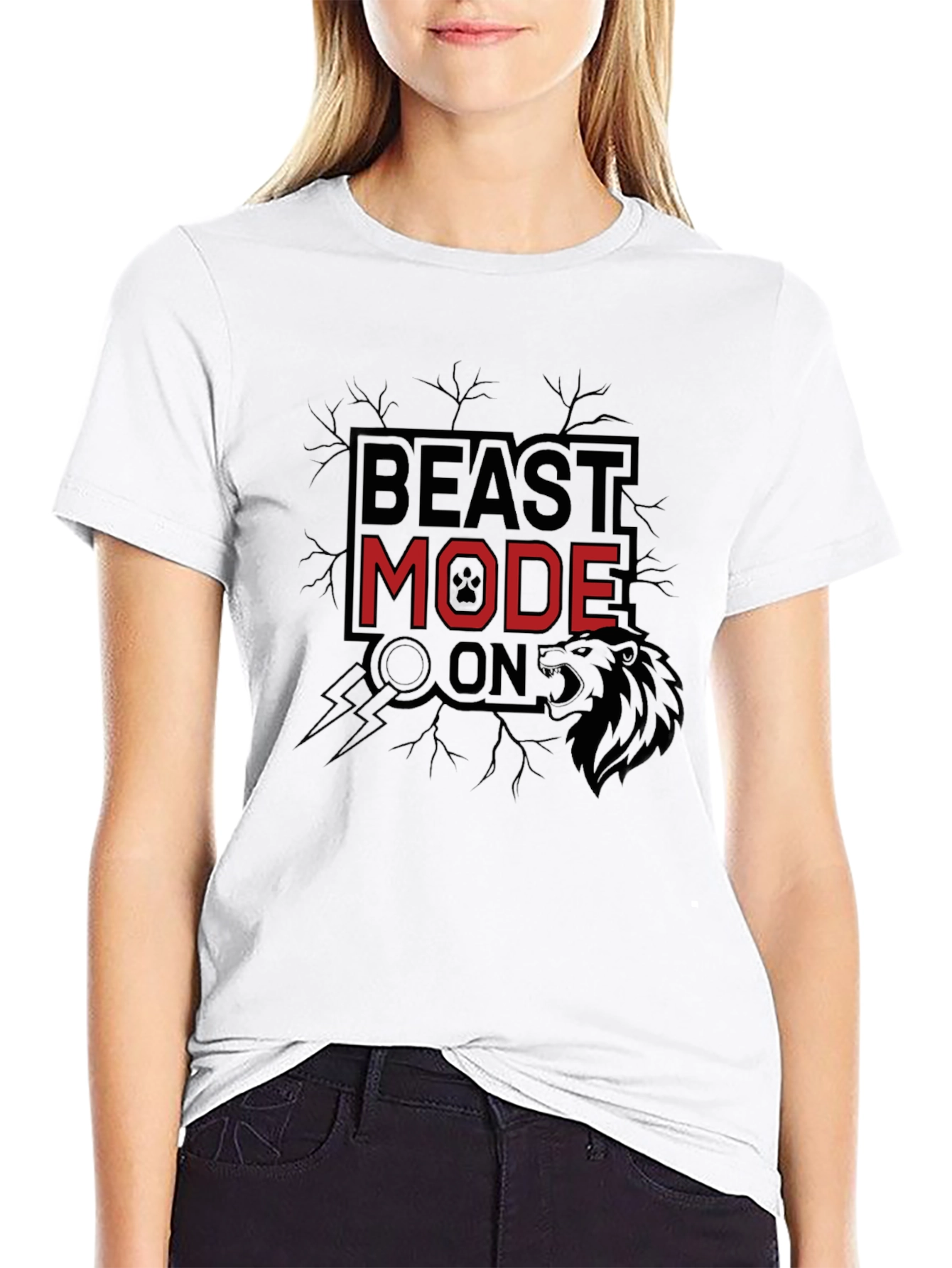 Black Beast Mode On Black T-Shirt view 9