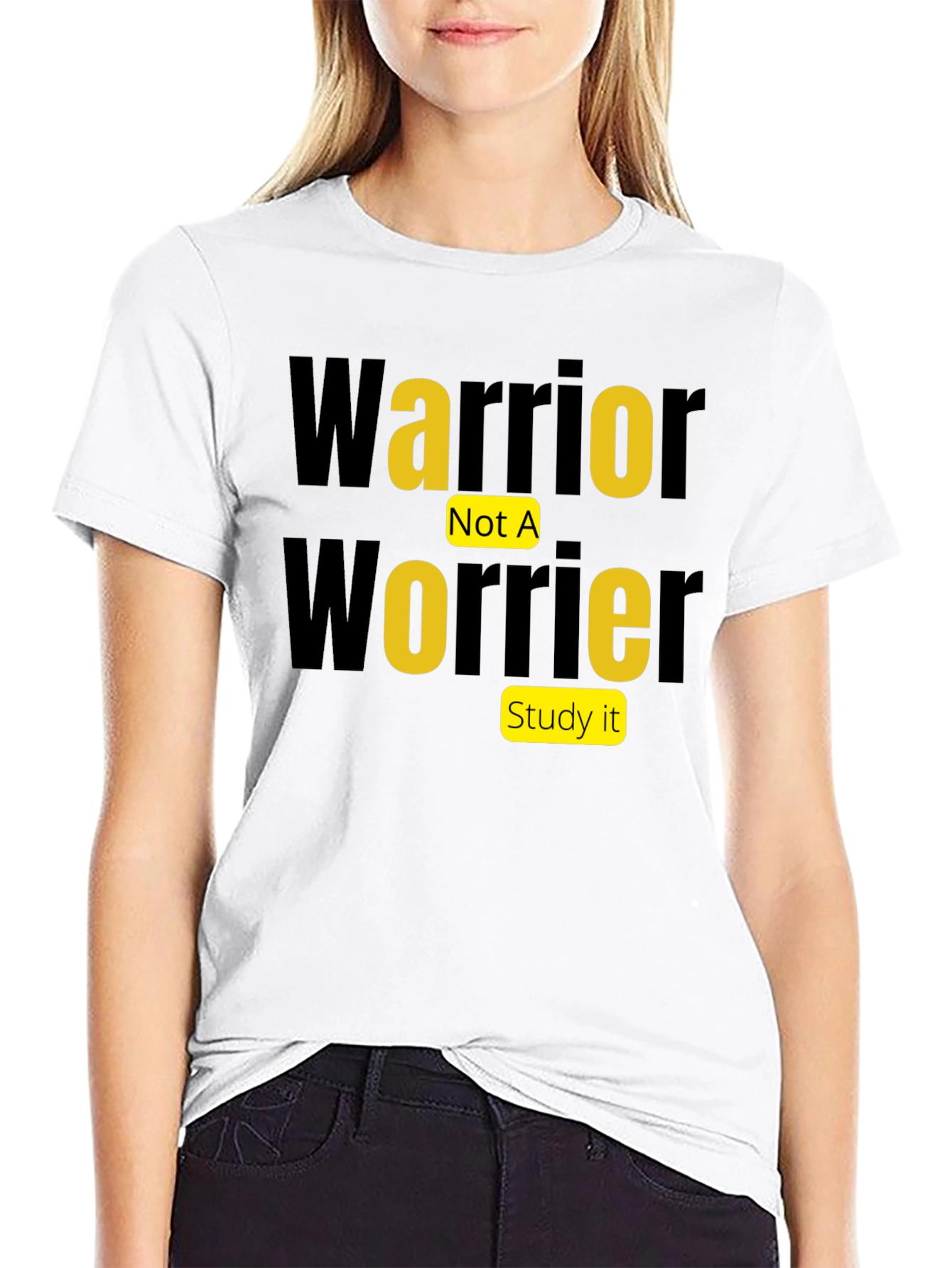 Black Warrior Not A Worrier Graphic Tee - Motivational Shirt view 9