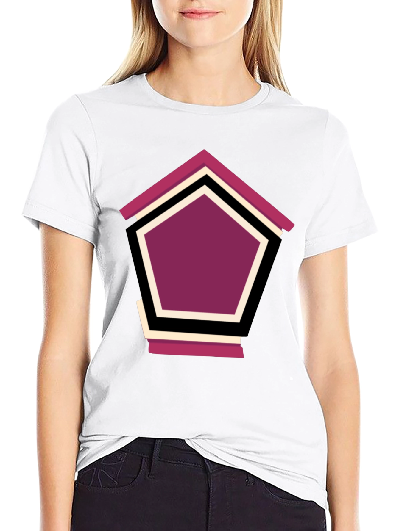Black Geometric Penthouse T-Shirt - Stylish Design view 9